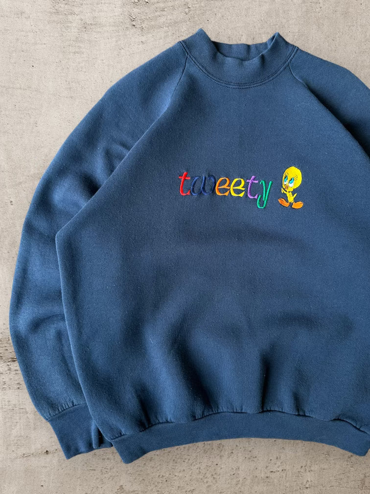 90s Tweety Embroidered Crewneck - Large