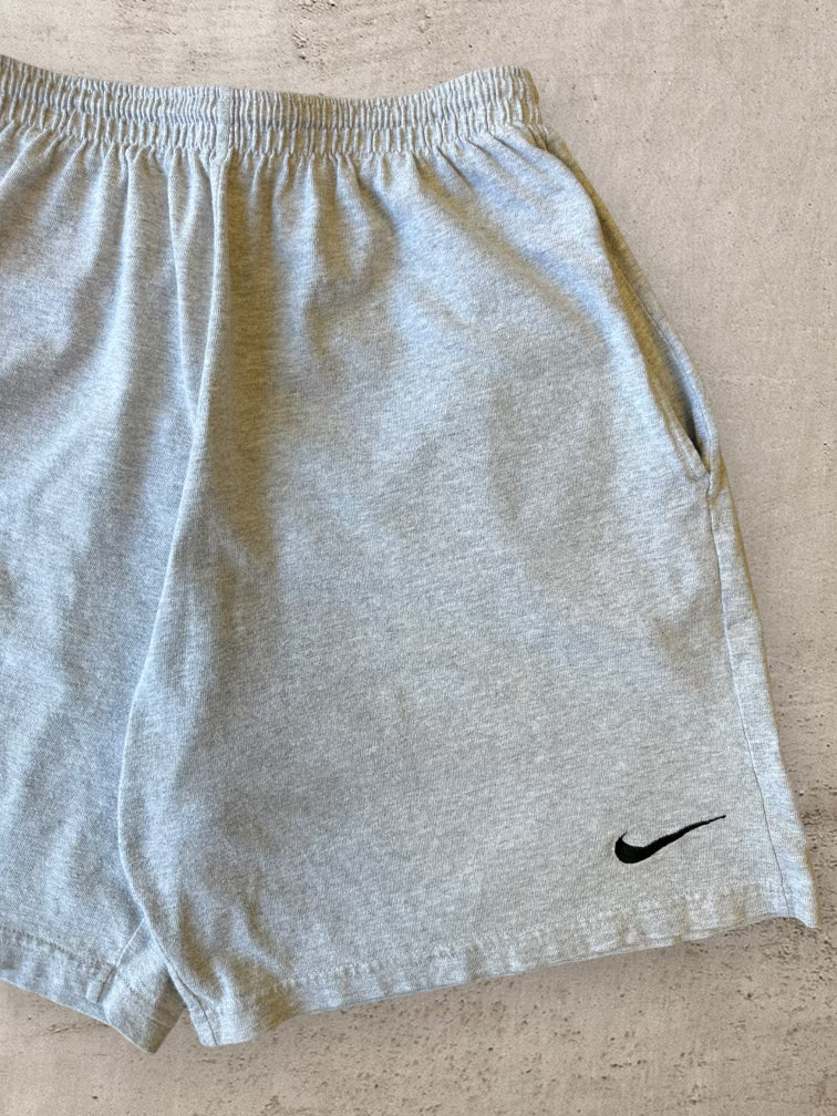 90s Nike Mini Swoosh Heather Grey Shorts - Large