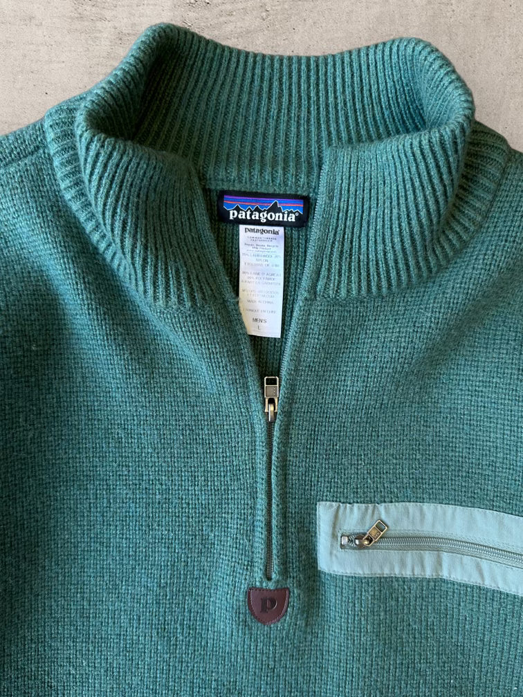 00s Patagonia 1/4 Zip Knit Sweater - Large