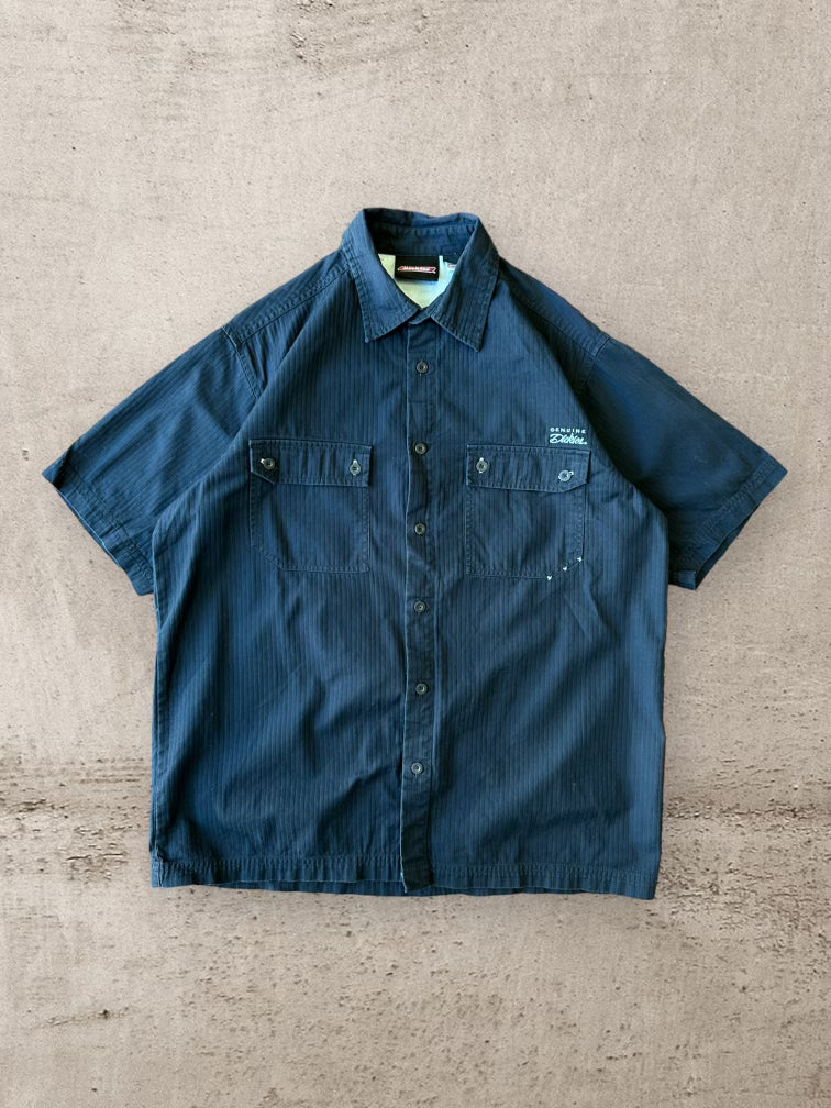 00s Dickies Navy Blue Button Up Shirt - Large