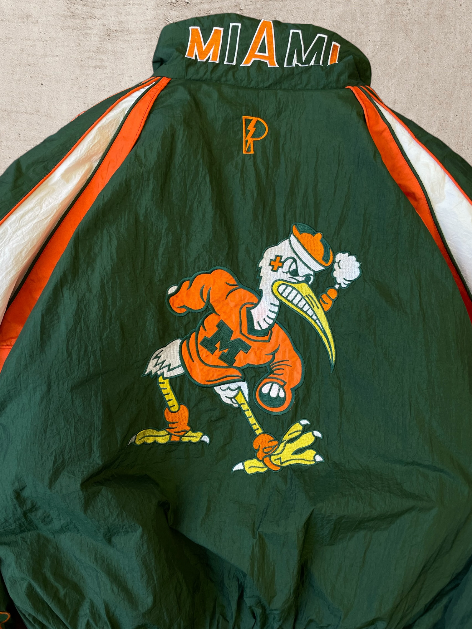 90s University of Miami ProPlayer Puffer Jacket - Large/X-Large