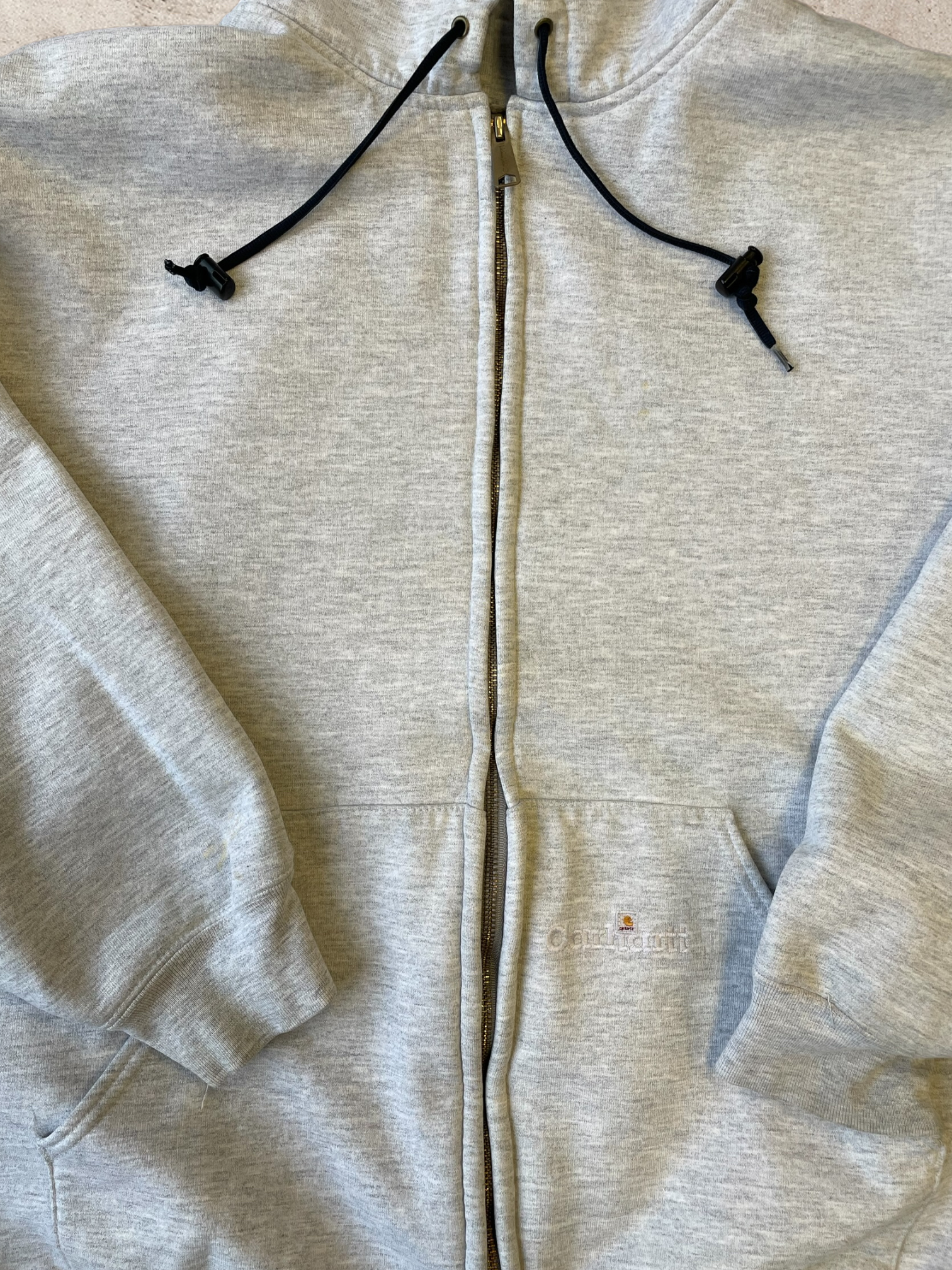 90s Carhartt Thermal Lined Zip up Sweatshirt - X-Large