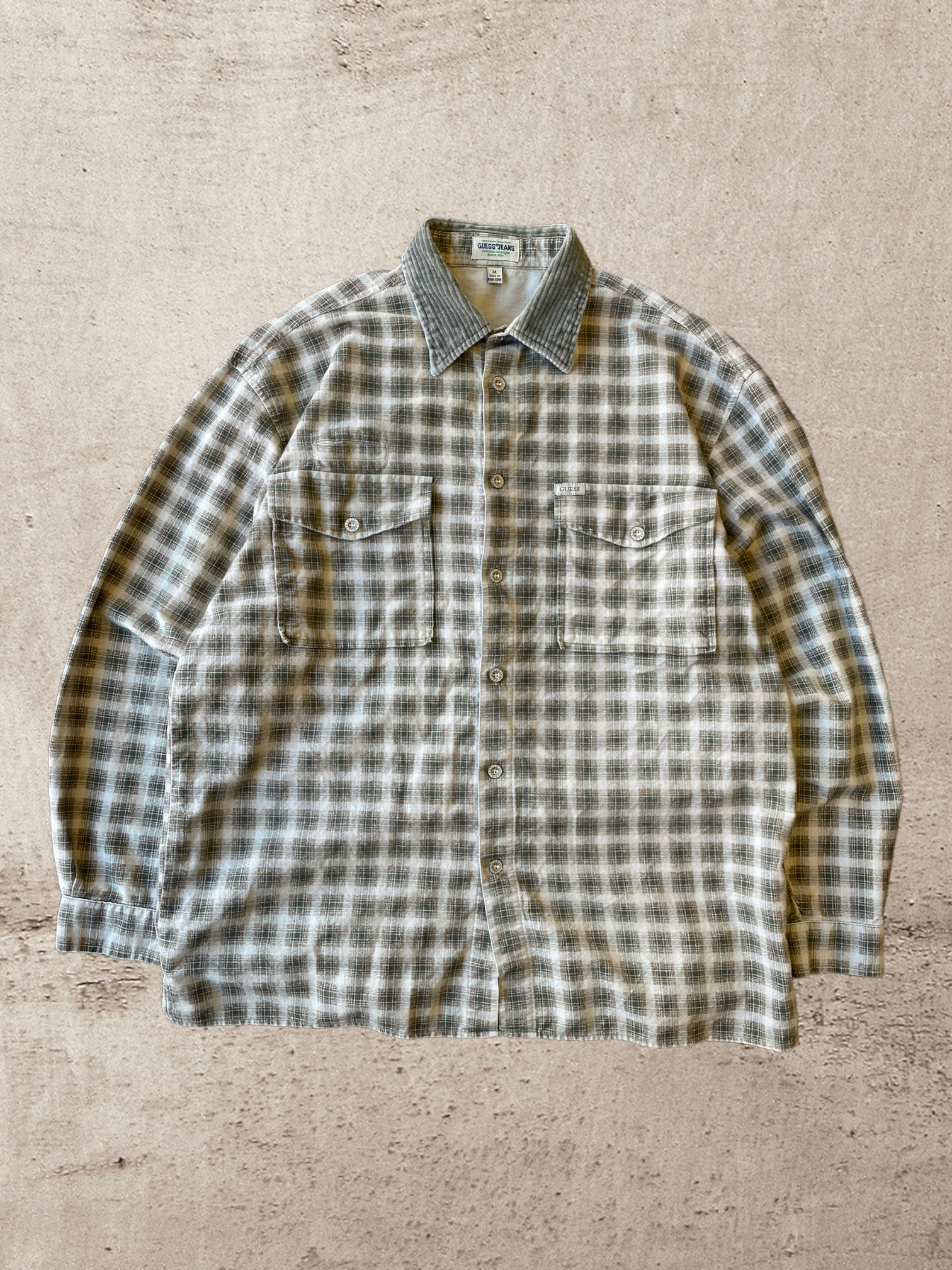 Vintage Guess Plaid Flannel Button up - Large
