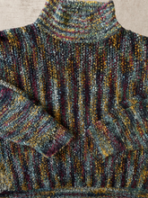 Load image into Gallery viewer, 90s Multicolor Knit Mock Neck Sweater - Large
