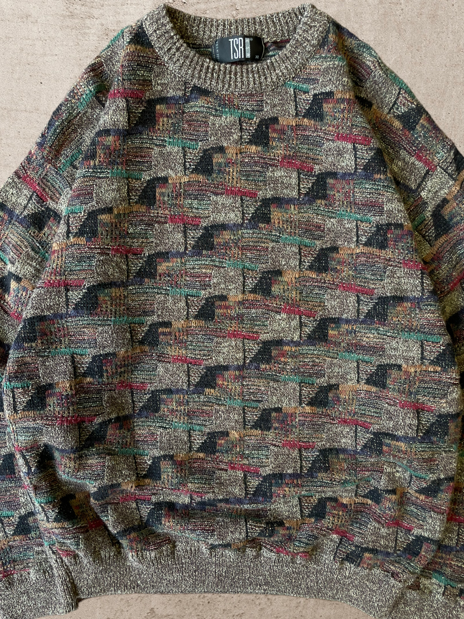 90s TSR Multicolor Knit Sweater - X-Large