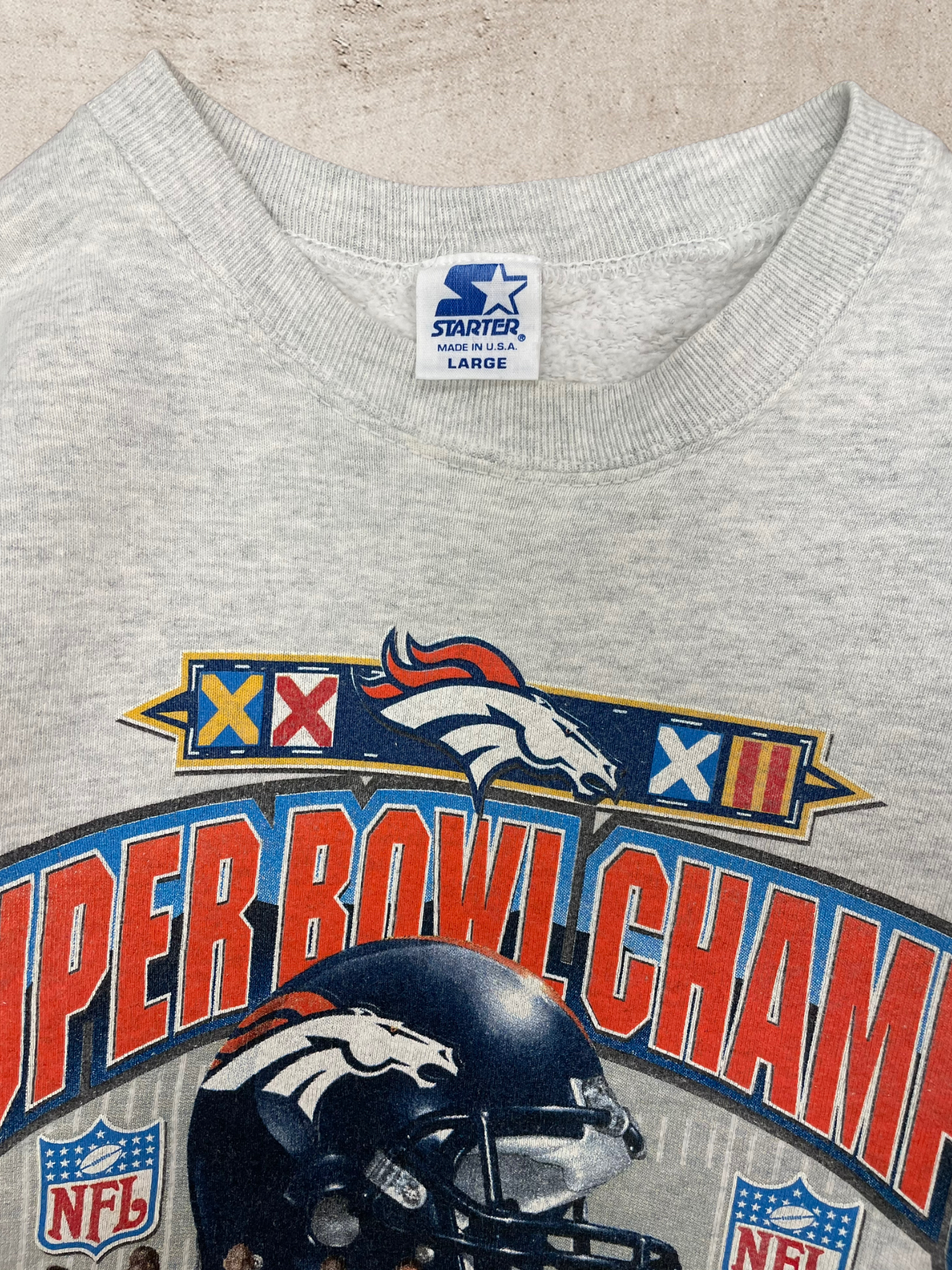 1998 Denver Broncos Super Bowl Championship Crewneck - Large