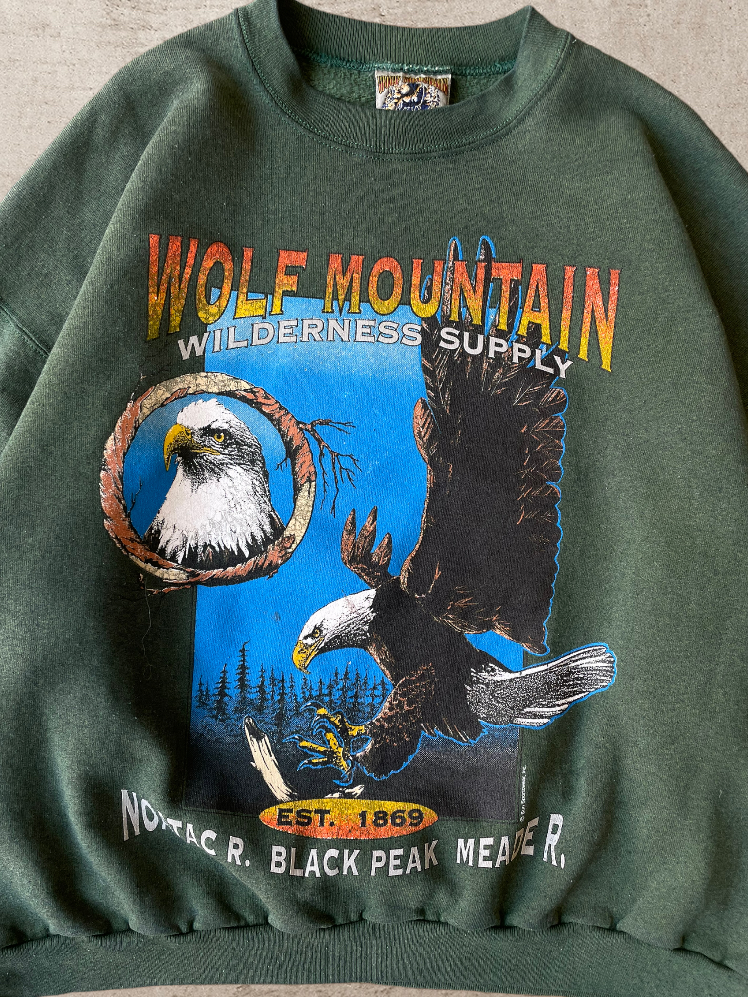 90s Wolf Mountain Nature Crewneck - XL