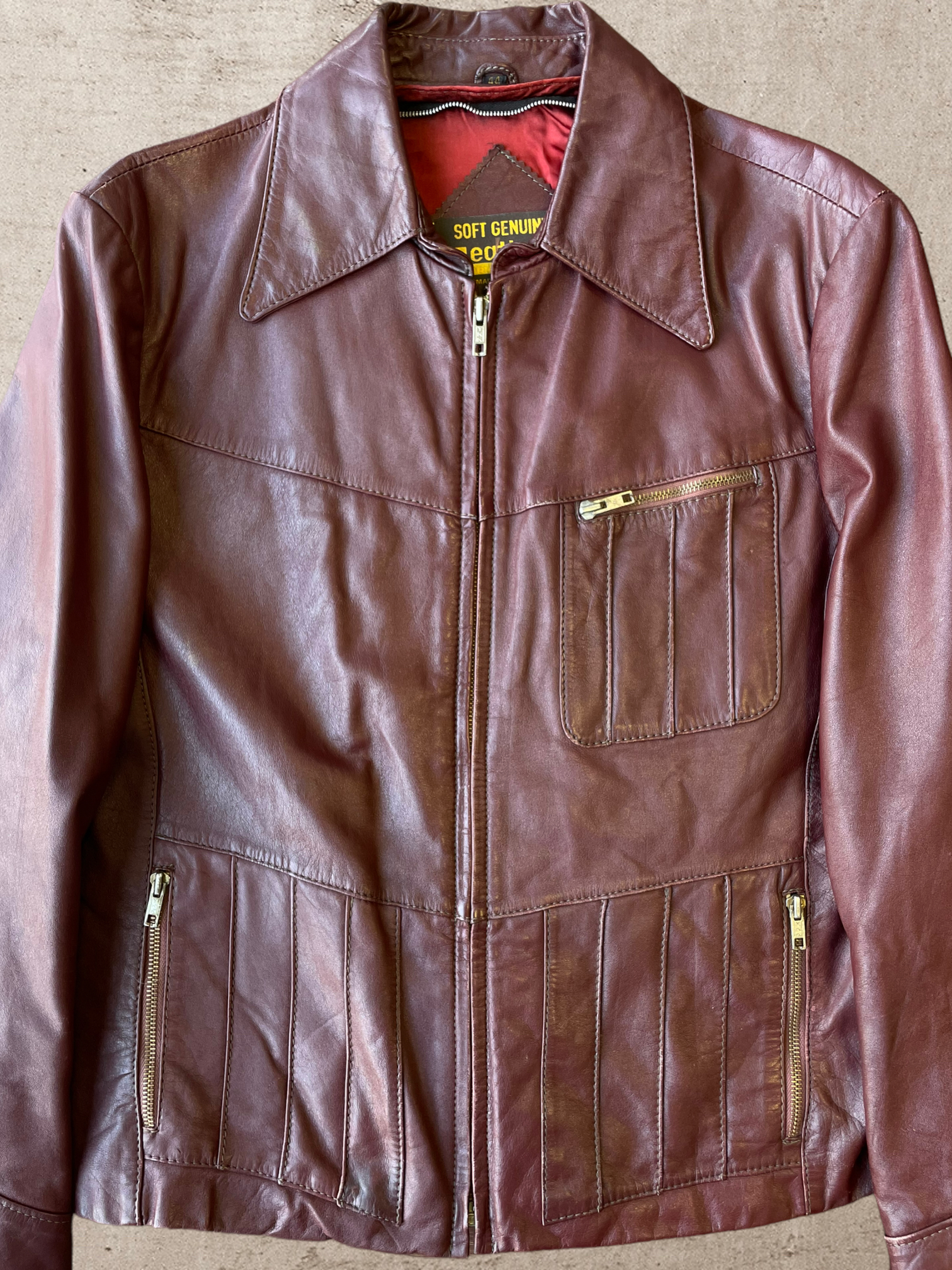 70s/80s Cowhide Leather Jacket - Large