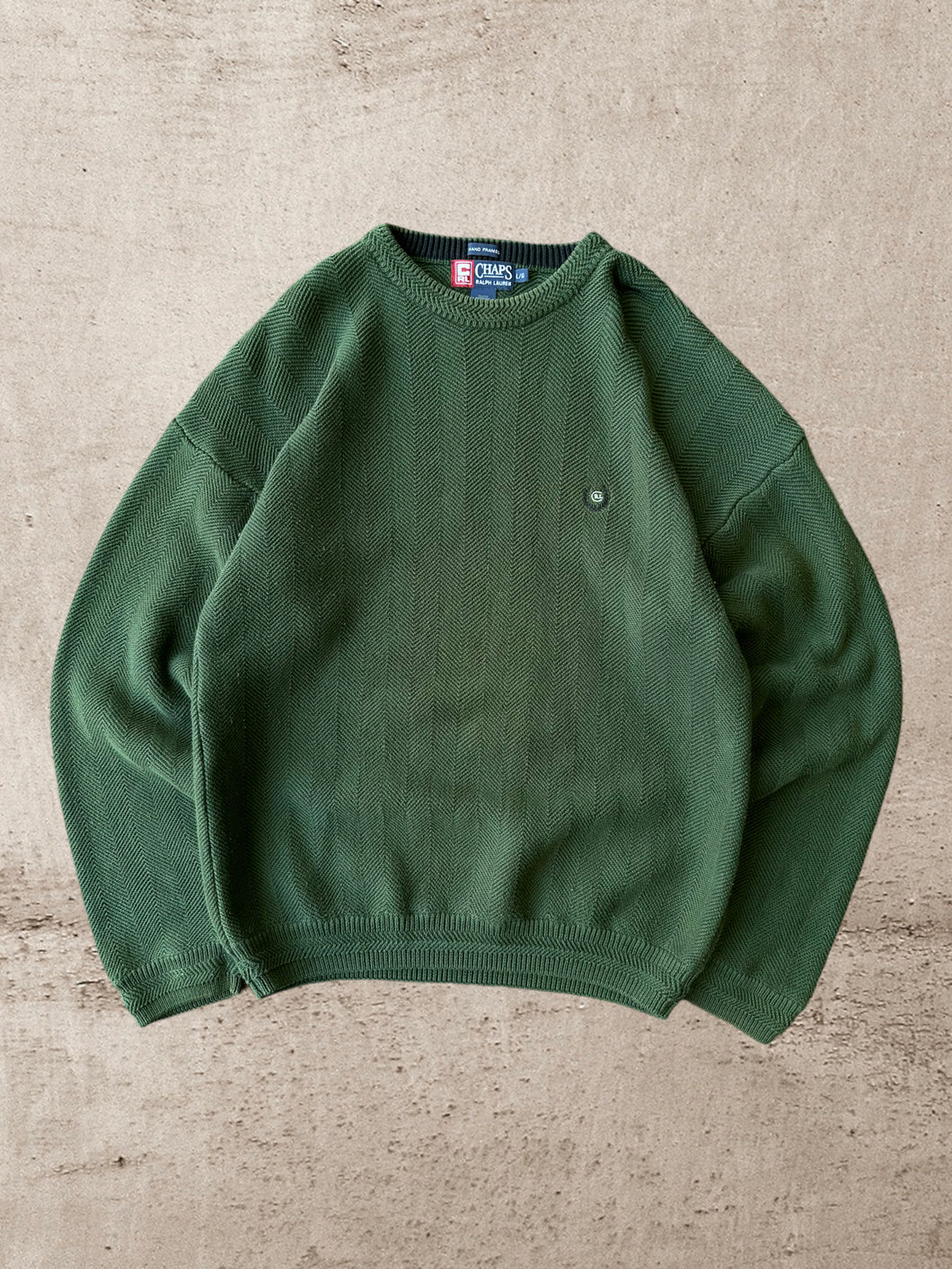 Vintage Chaps Green Knit Sweater - Large