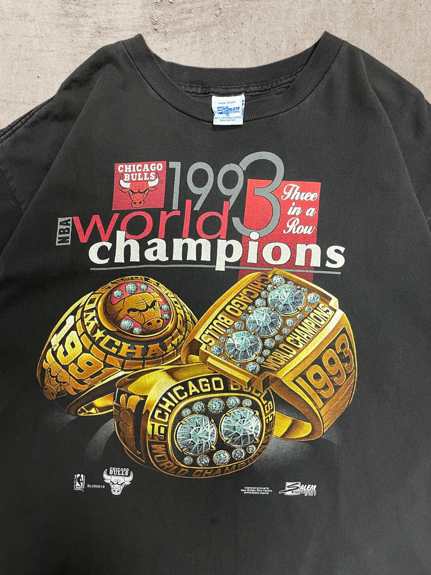 1993 シカゴ ブルズ チャンピオンシップ T シャツ - XL
