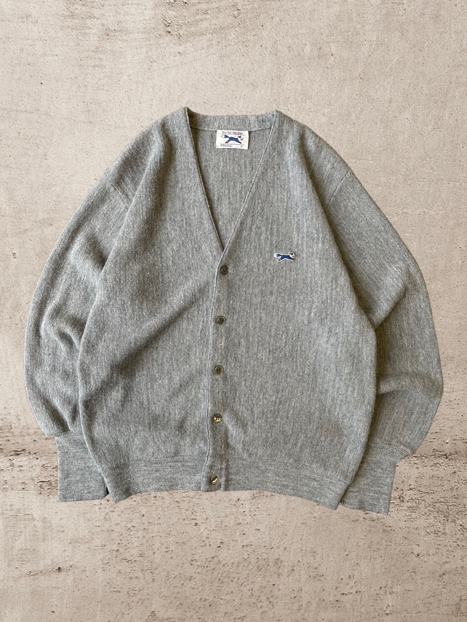 80s Grey Cardigan - Large