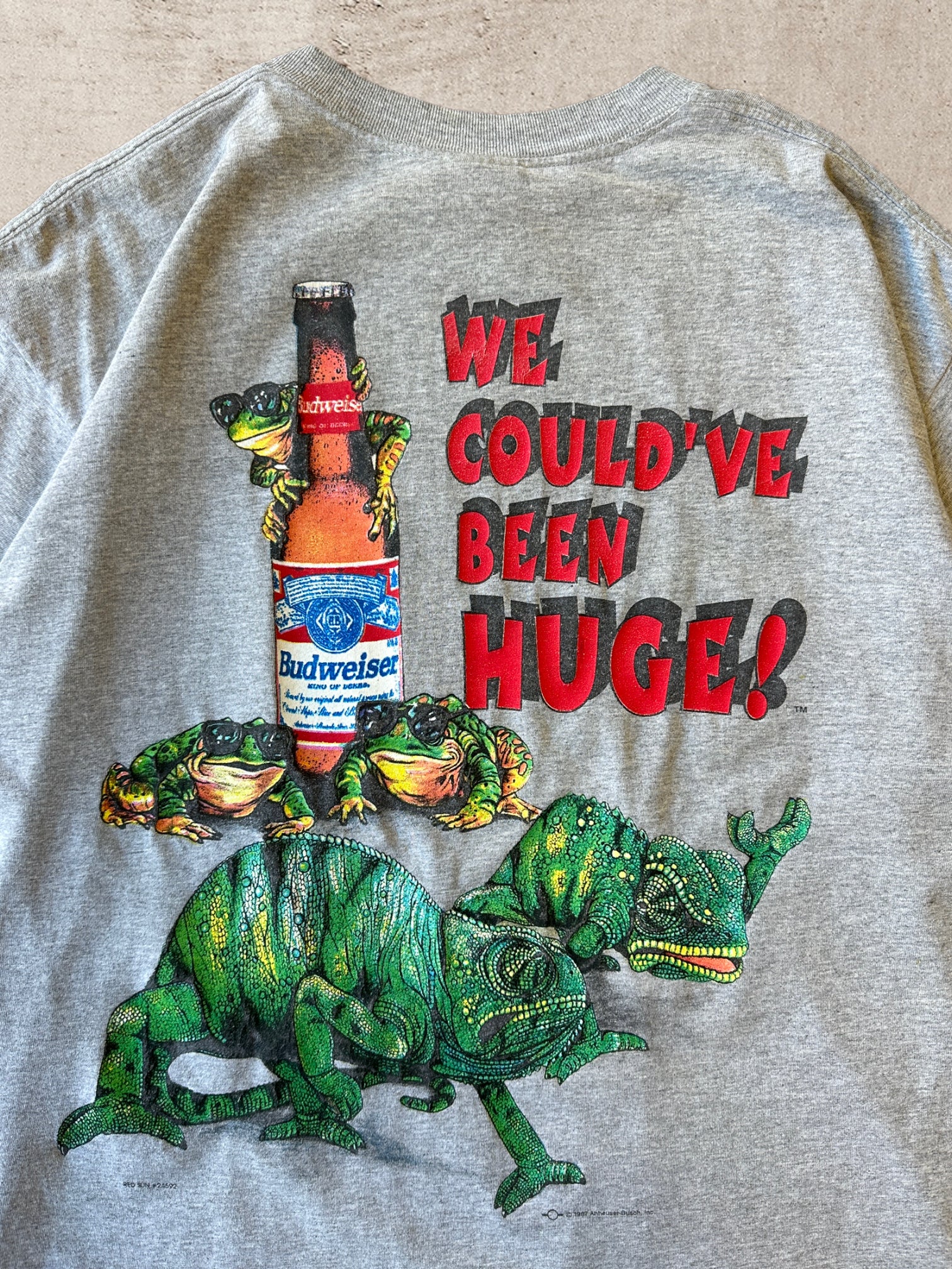 90s Budweiser "We Could've Been Huge" T-Shirt - XL