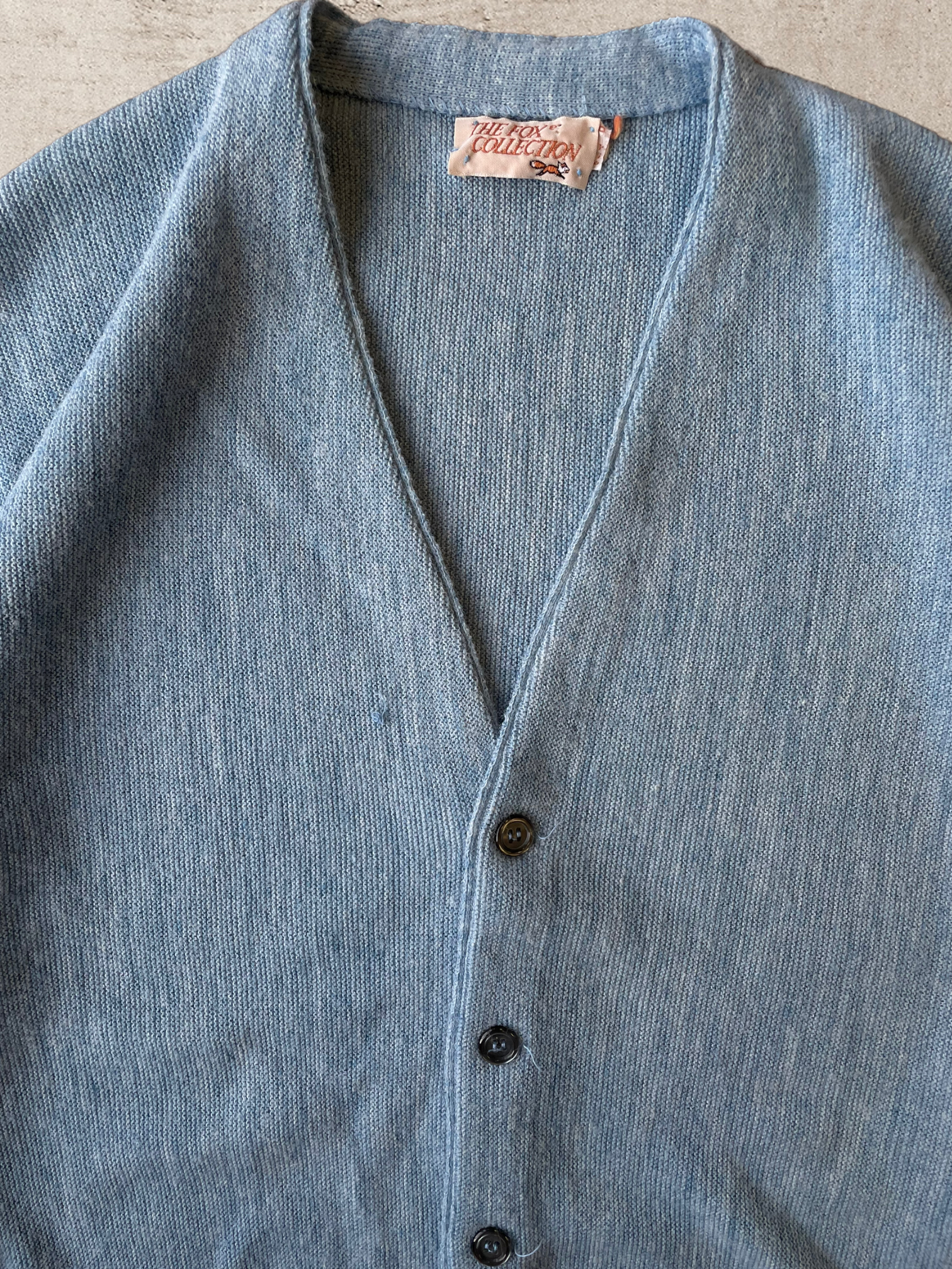 80s Baby Blue Knit Cardigan - XL