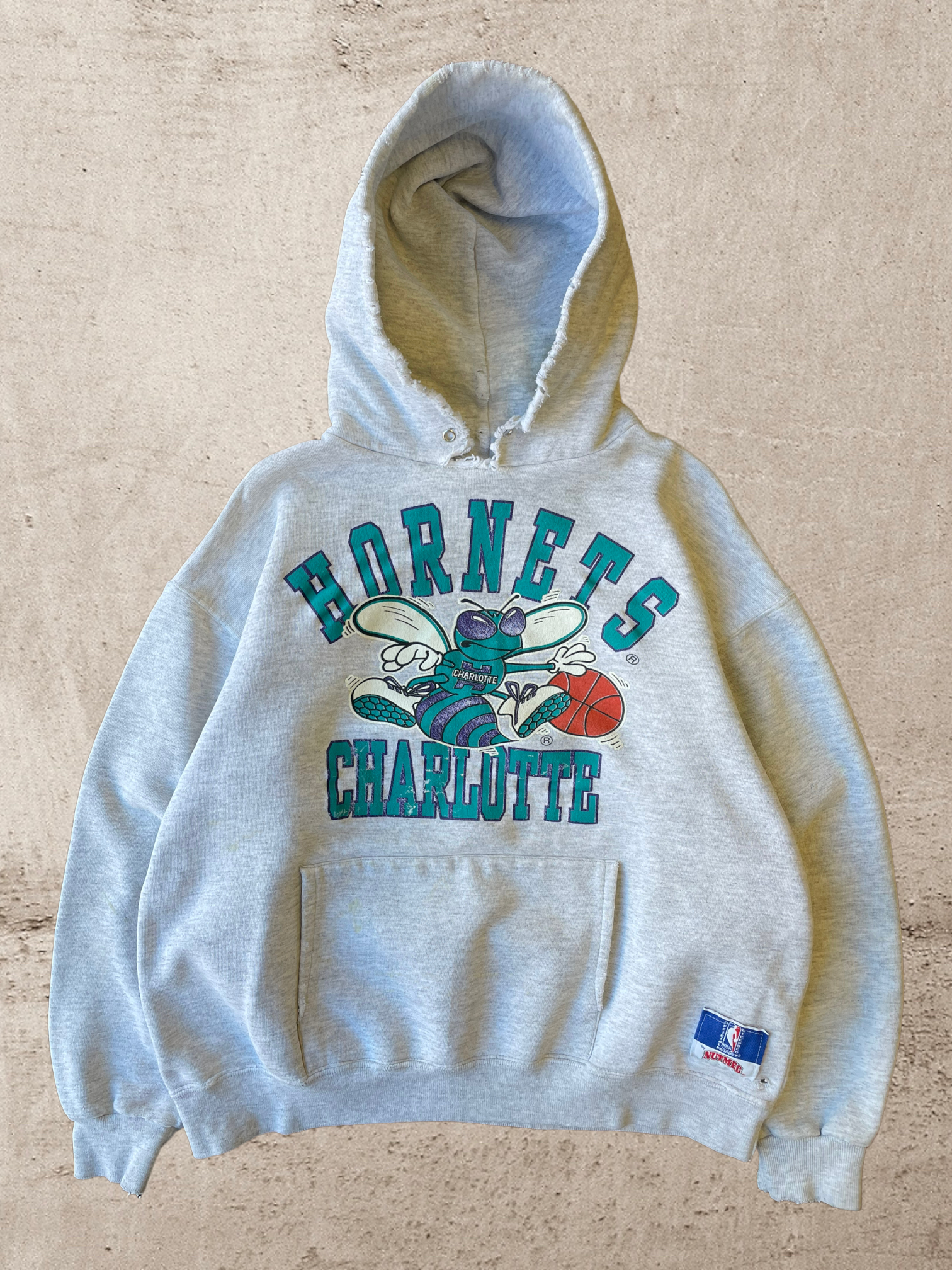 90s Distressed Charlotte Hornets Sweatshirt - Large