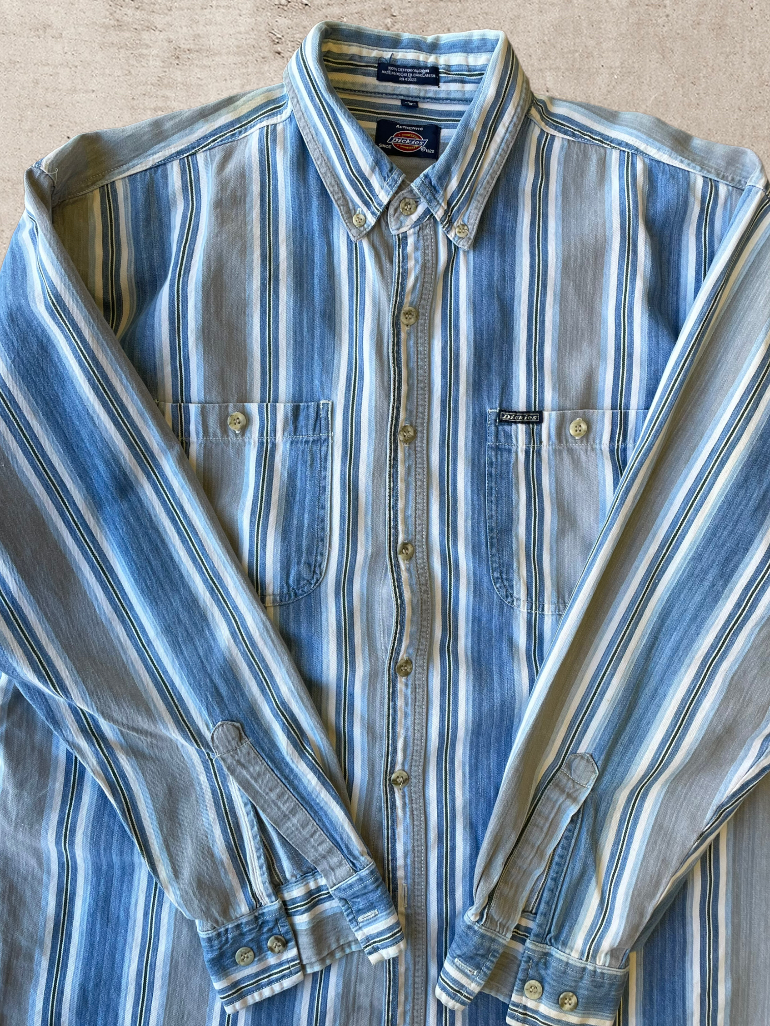 Vintage Dickies Stripped Button up - Large