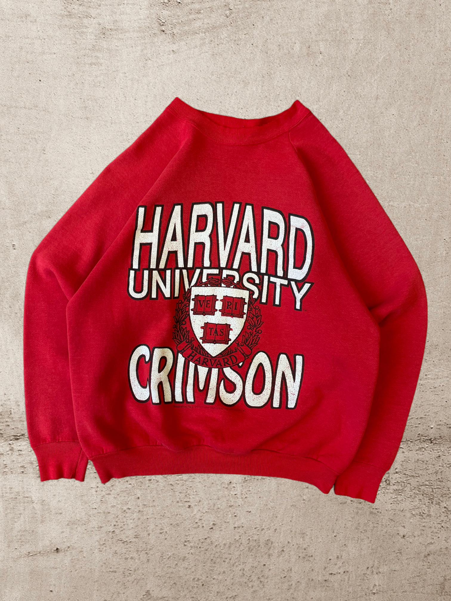 80s Harvard University Crimson Crewneck - Large
