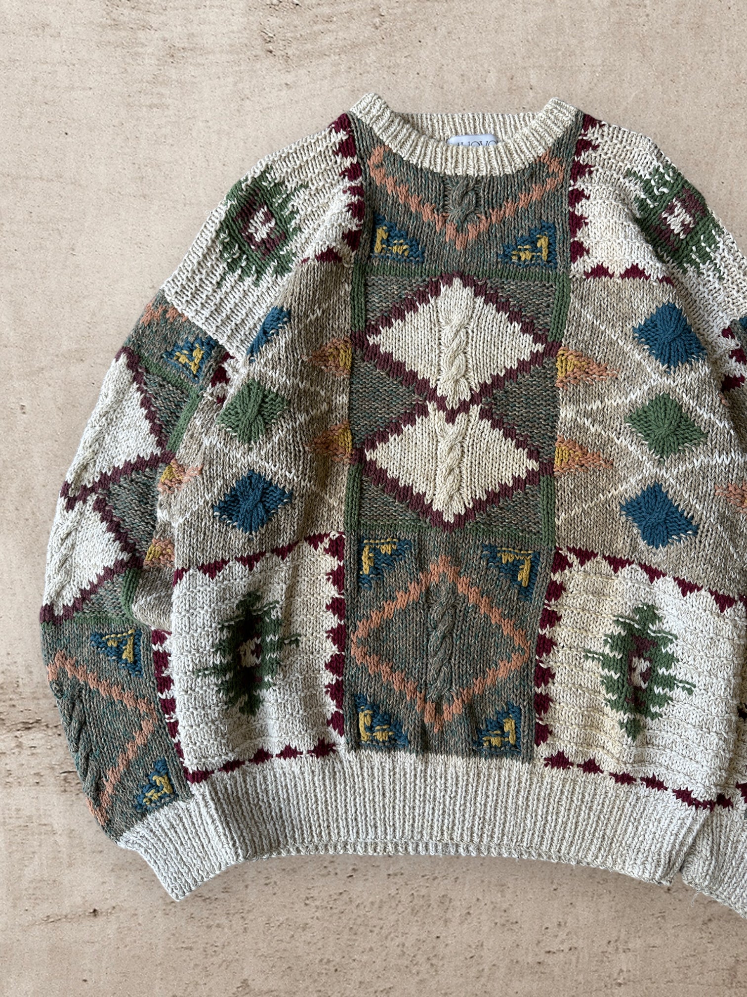90s Novo Multicolor Knit Sweater - XL