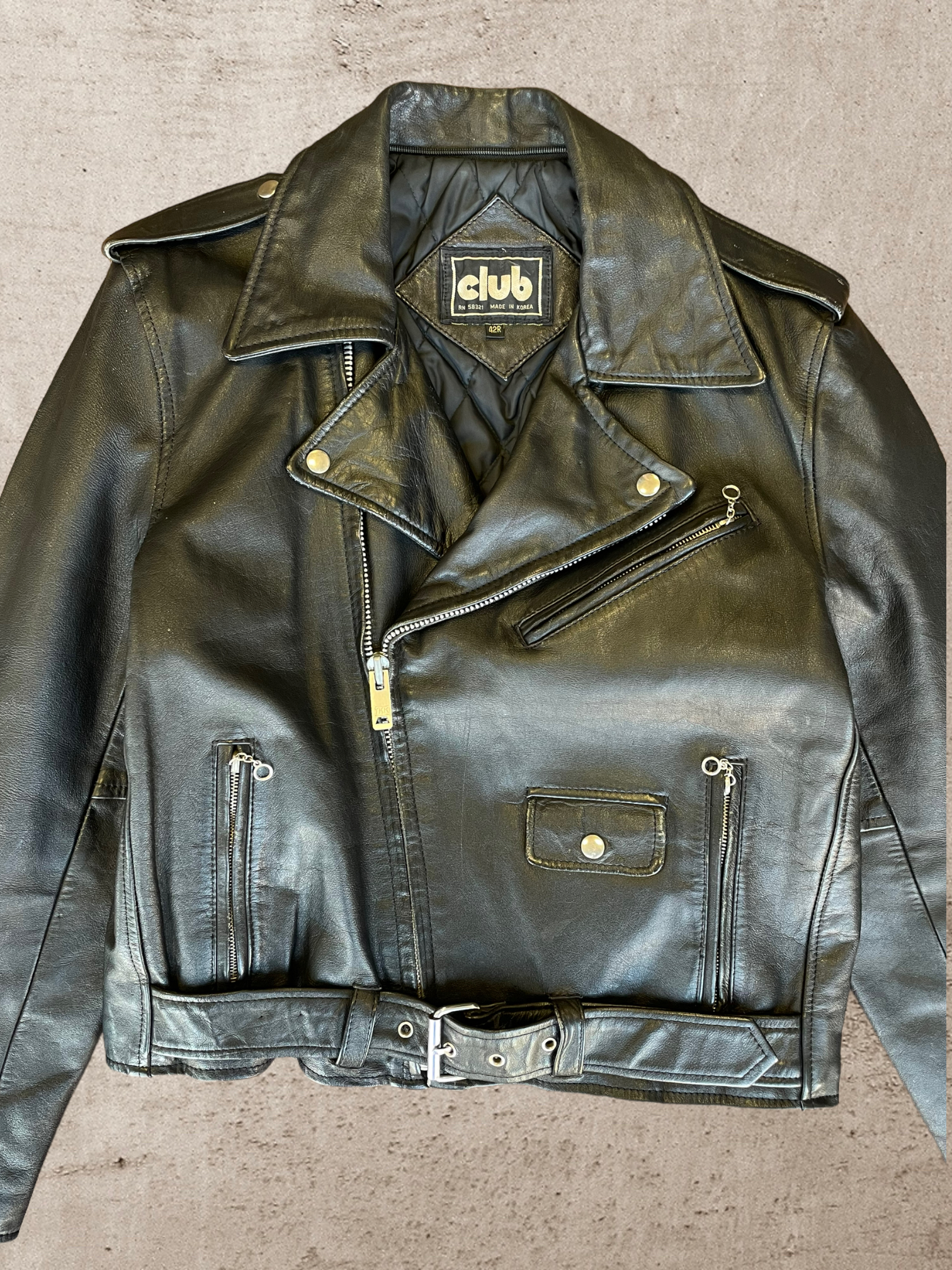 80s Harley Davidson Moto Leather Jacket - Large