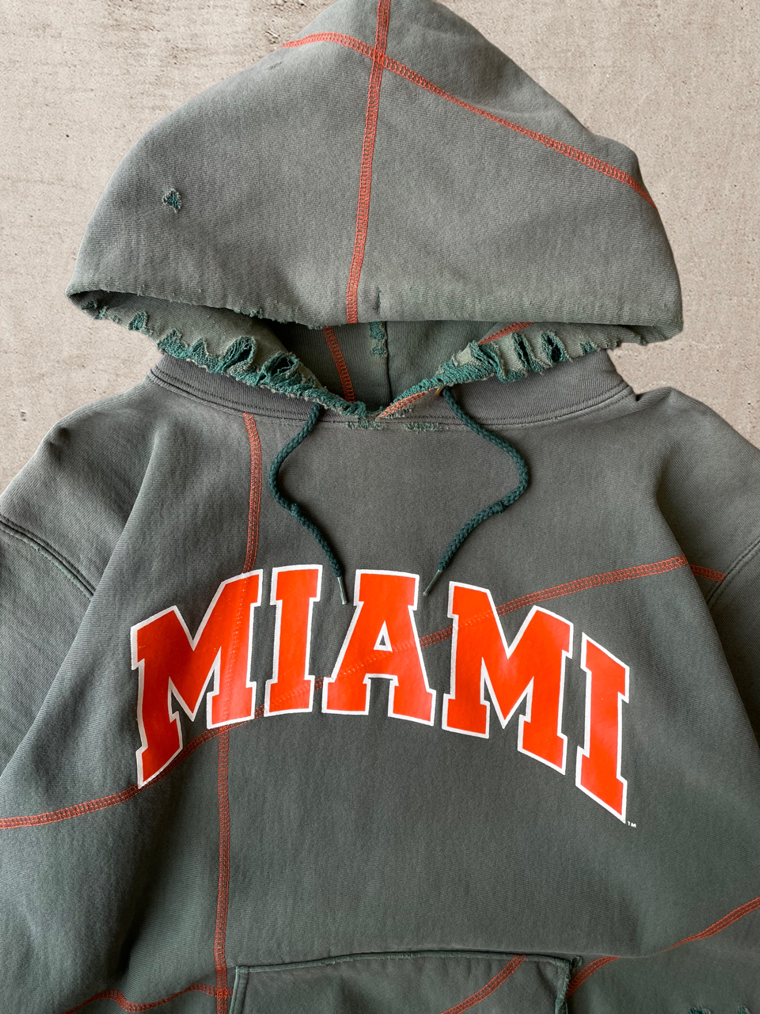 90s University of Miami Contrast Stitching Sweatshirt - XL