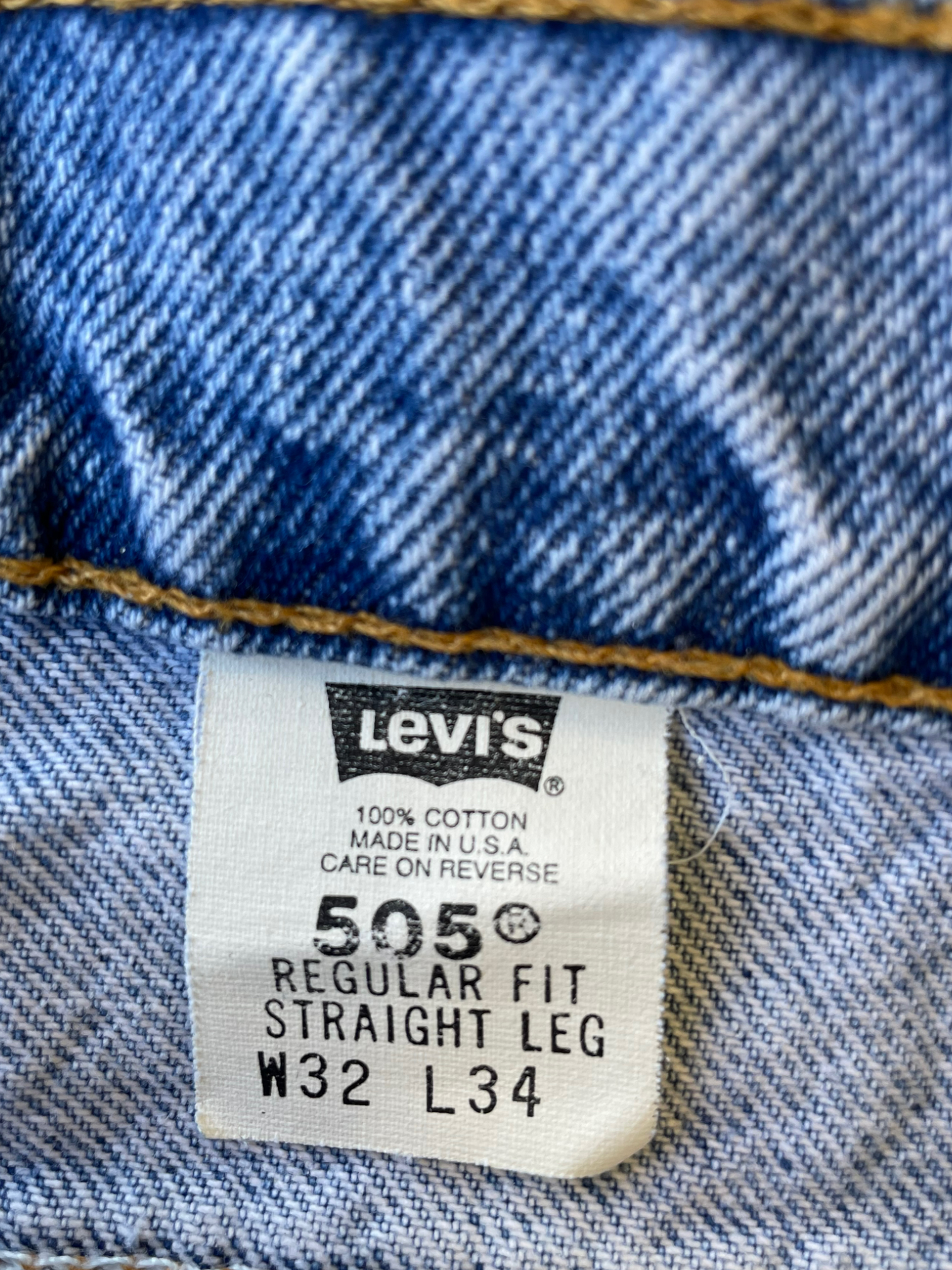 90s Levi 505 Straight Leg Light Wash Jeans - 32x33