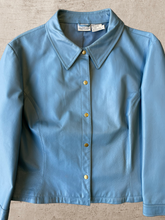 Load image into Gallery viewer, 90s Newport Baby Blue Leather Jacket - Small

