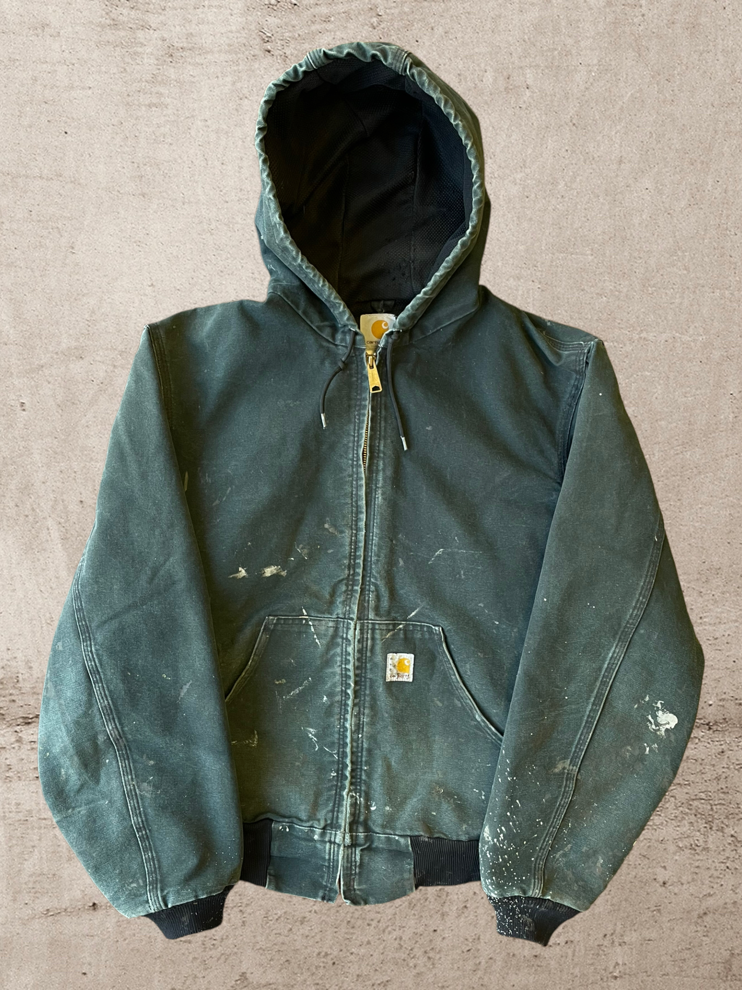 Vintage Distressed Carhartt Hooded Jacket - Medium/Large