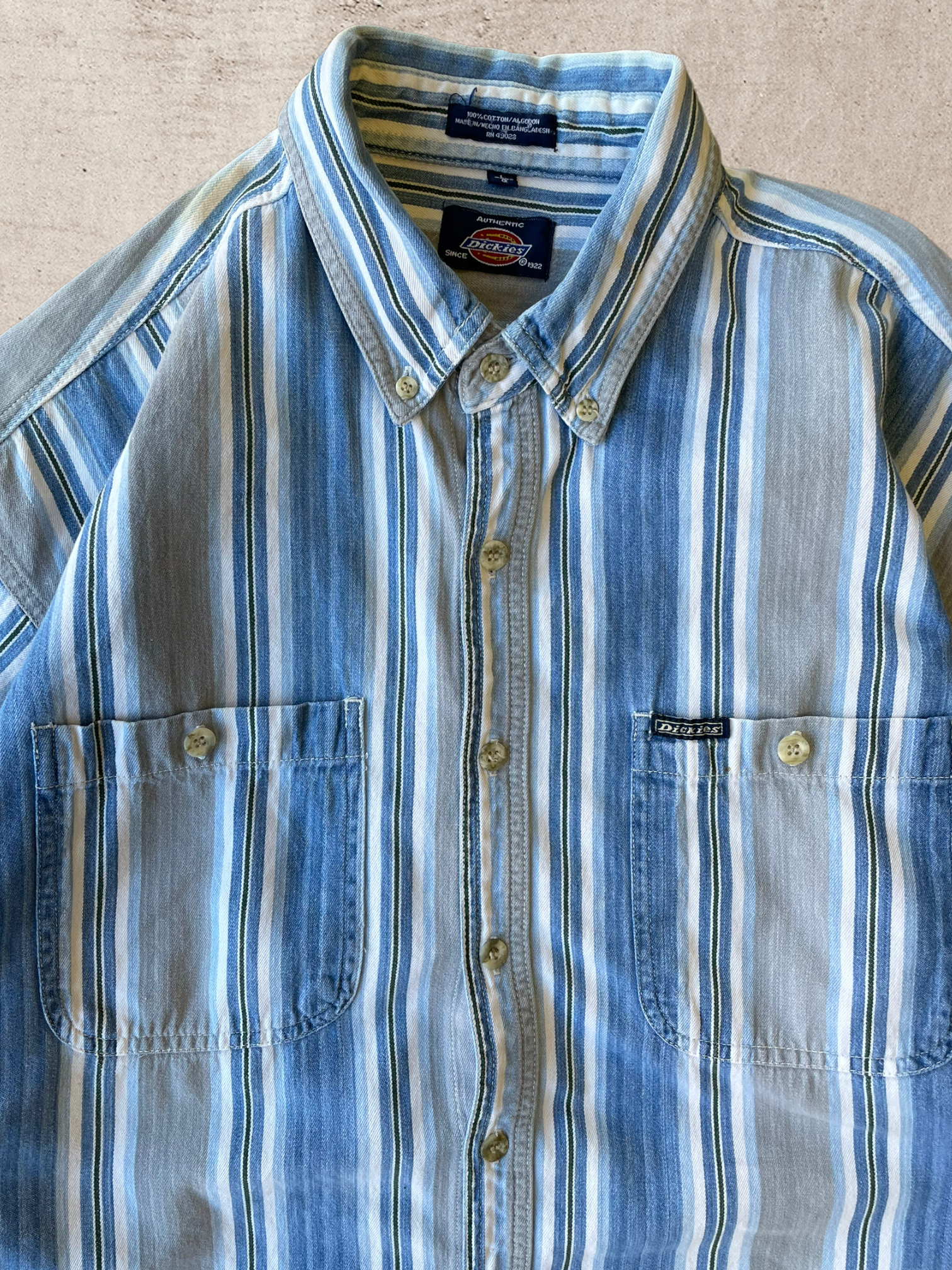 Vintage Dickies Stripped Button up - Large