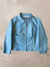 Load image into Gallery viewer, 90s Newport Baby Blue Leather Jacket - Small
