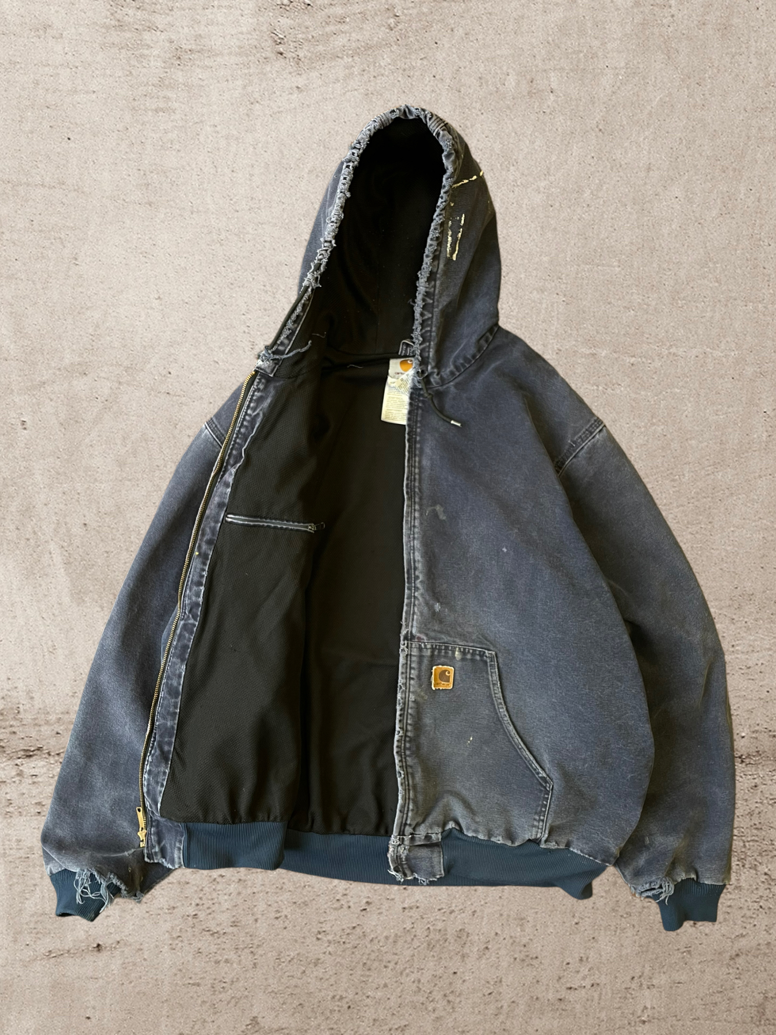 90s Carhartt Distressed Hooded Jacket - XL