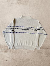Load image into Gallery viewer, Vintage Mock Neck Embroidered Knit Sweater - Large
