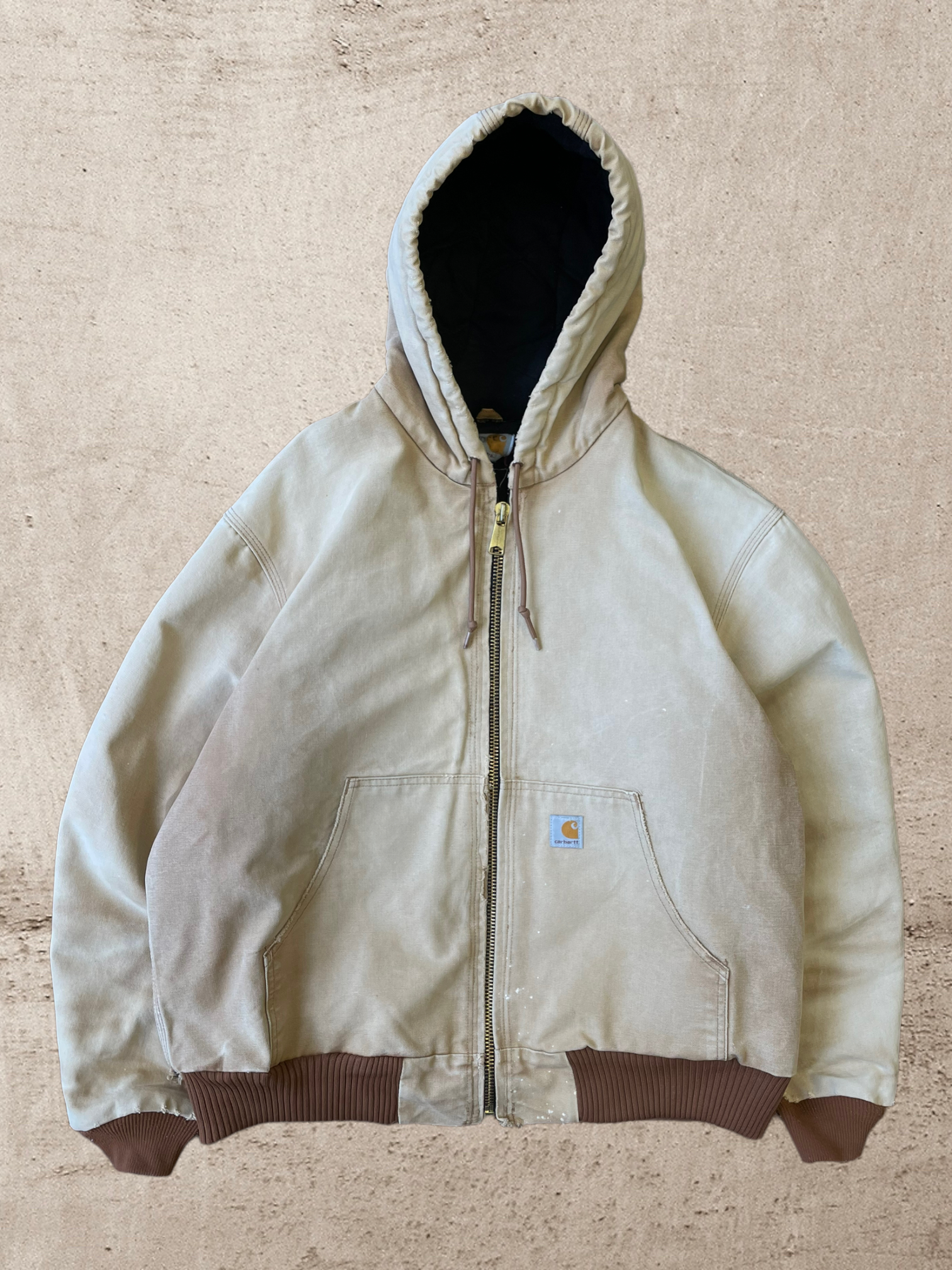 90s Faded Carhartt Hooded Jacket - Large