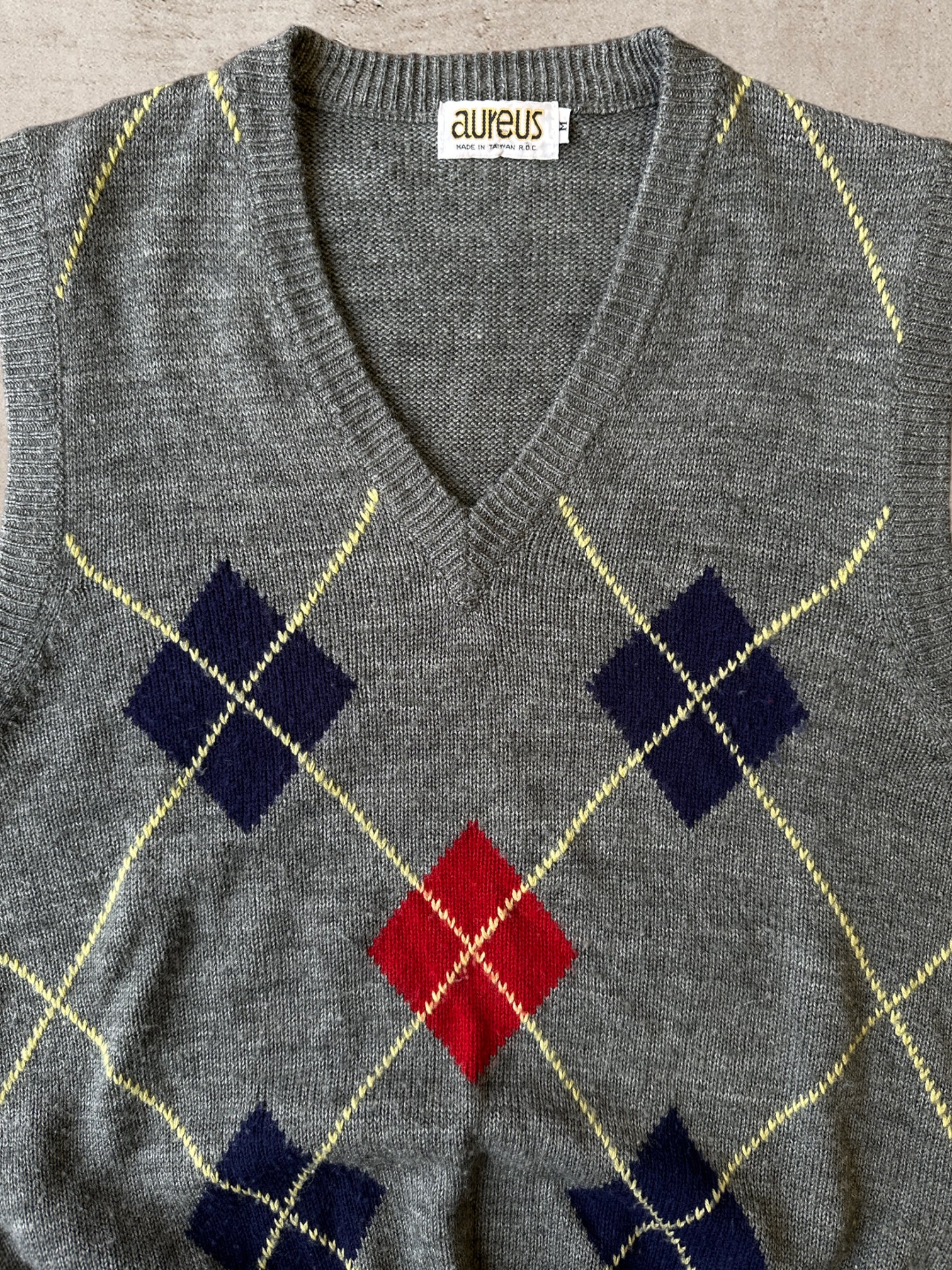 Vintage Argyle Knit Vest - Medium