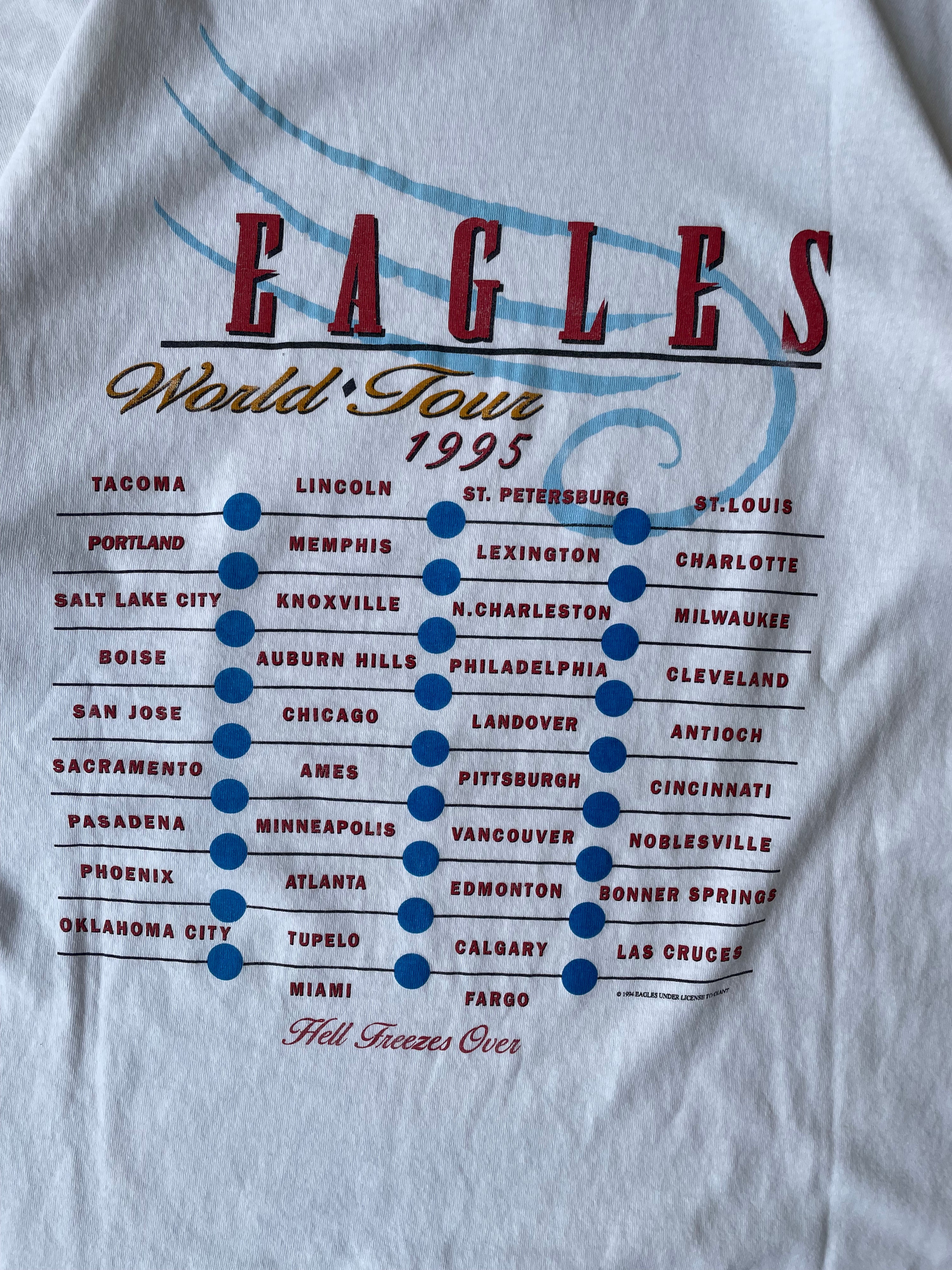 1995 Eagles World Tour Band T-Shirt - X-Large