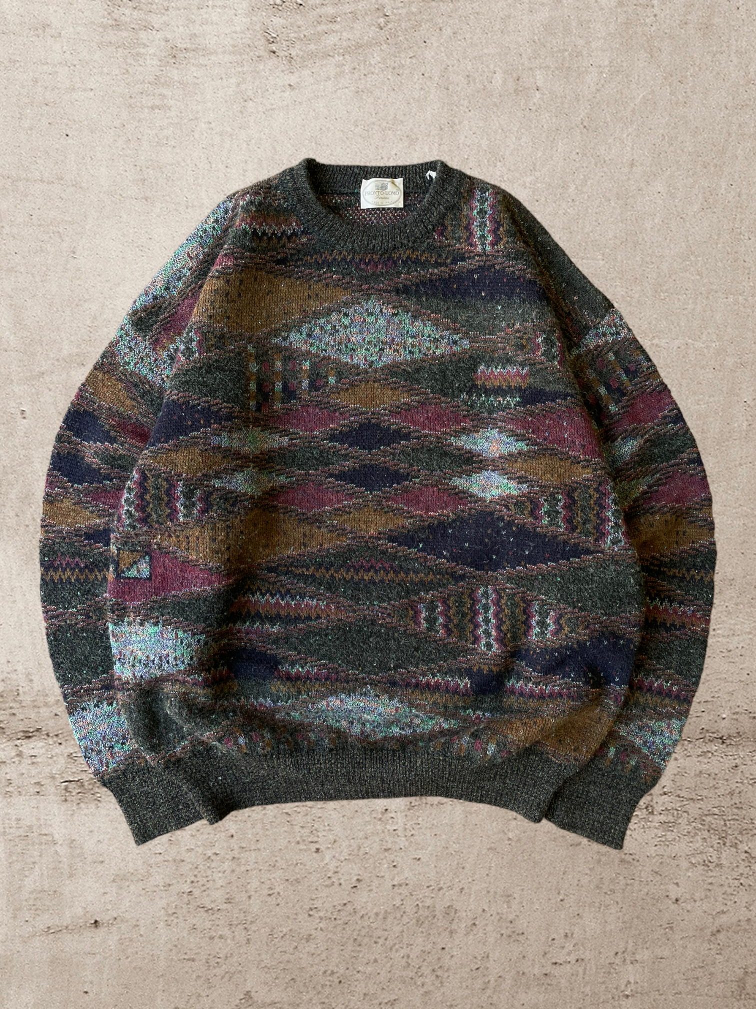 90s Multicolor Knit Sweater - XL