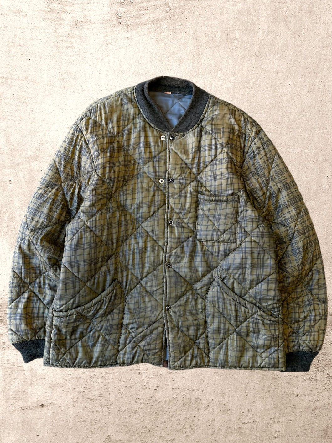 1970s Quilted Bomber Jacket - Large