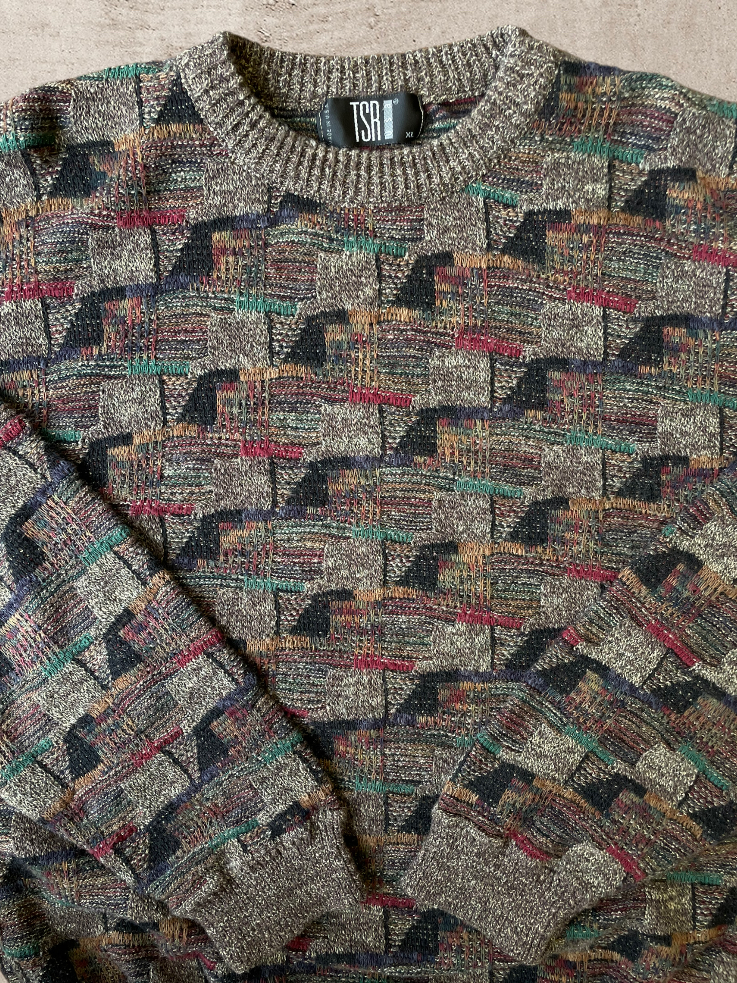 90s TSR Multicolor Knit Sweater - X-Large