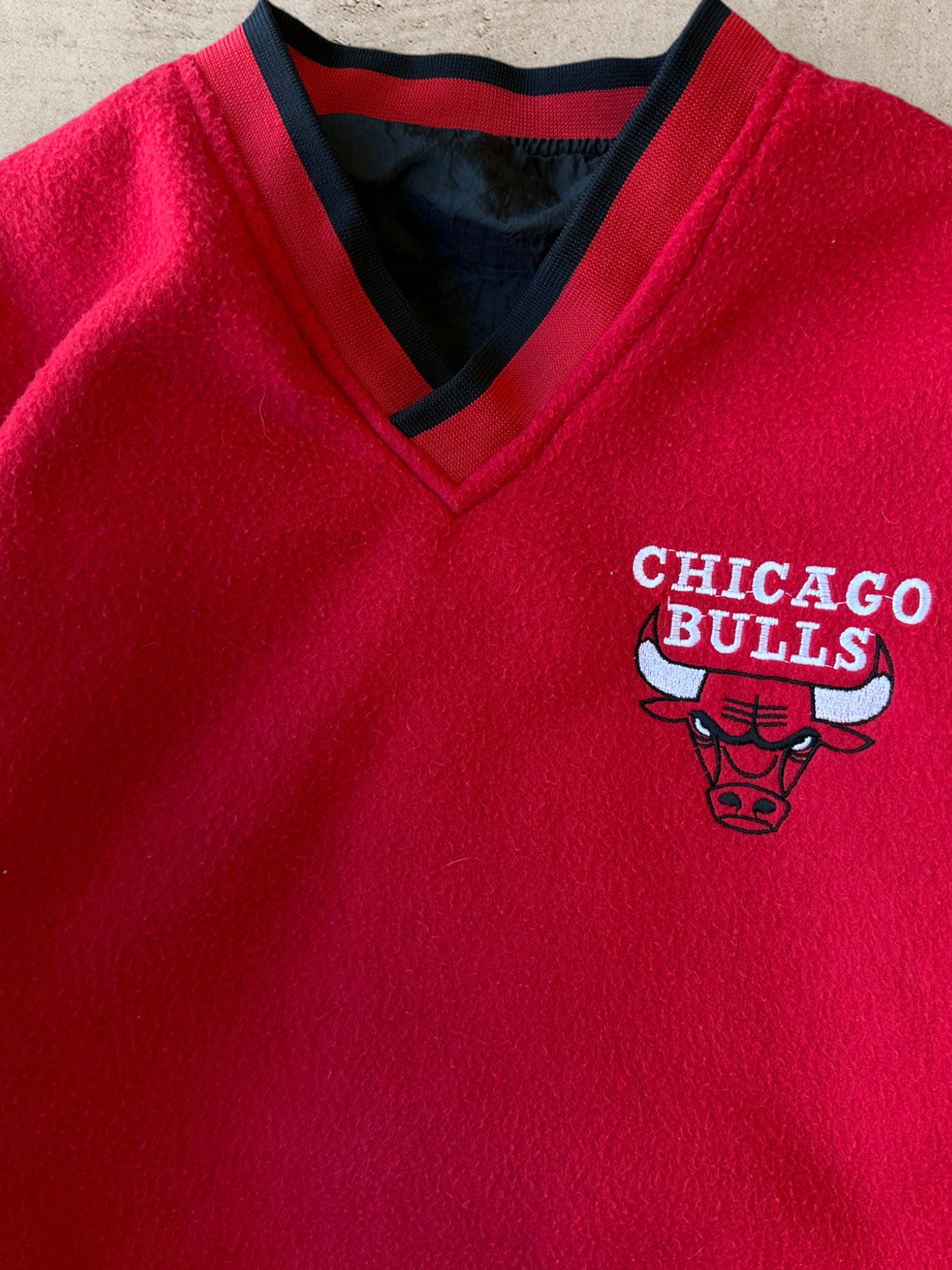 90s Chicago Bulls Reversible Fleece Pullover - Large