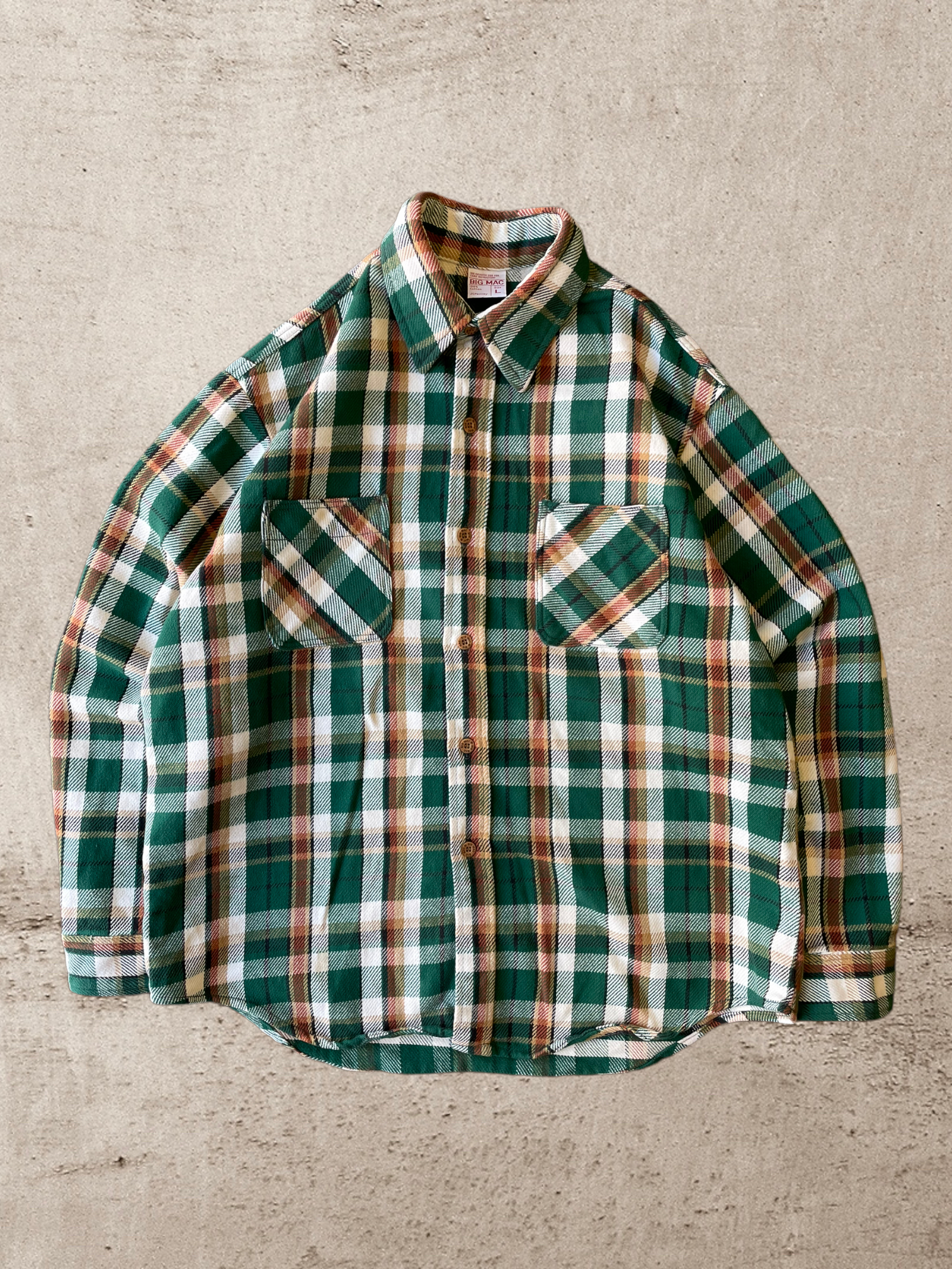 80s Big Mac Green Flannel - Large