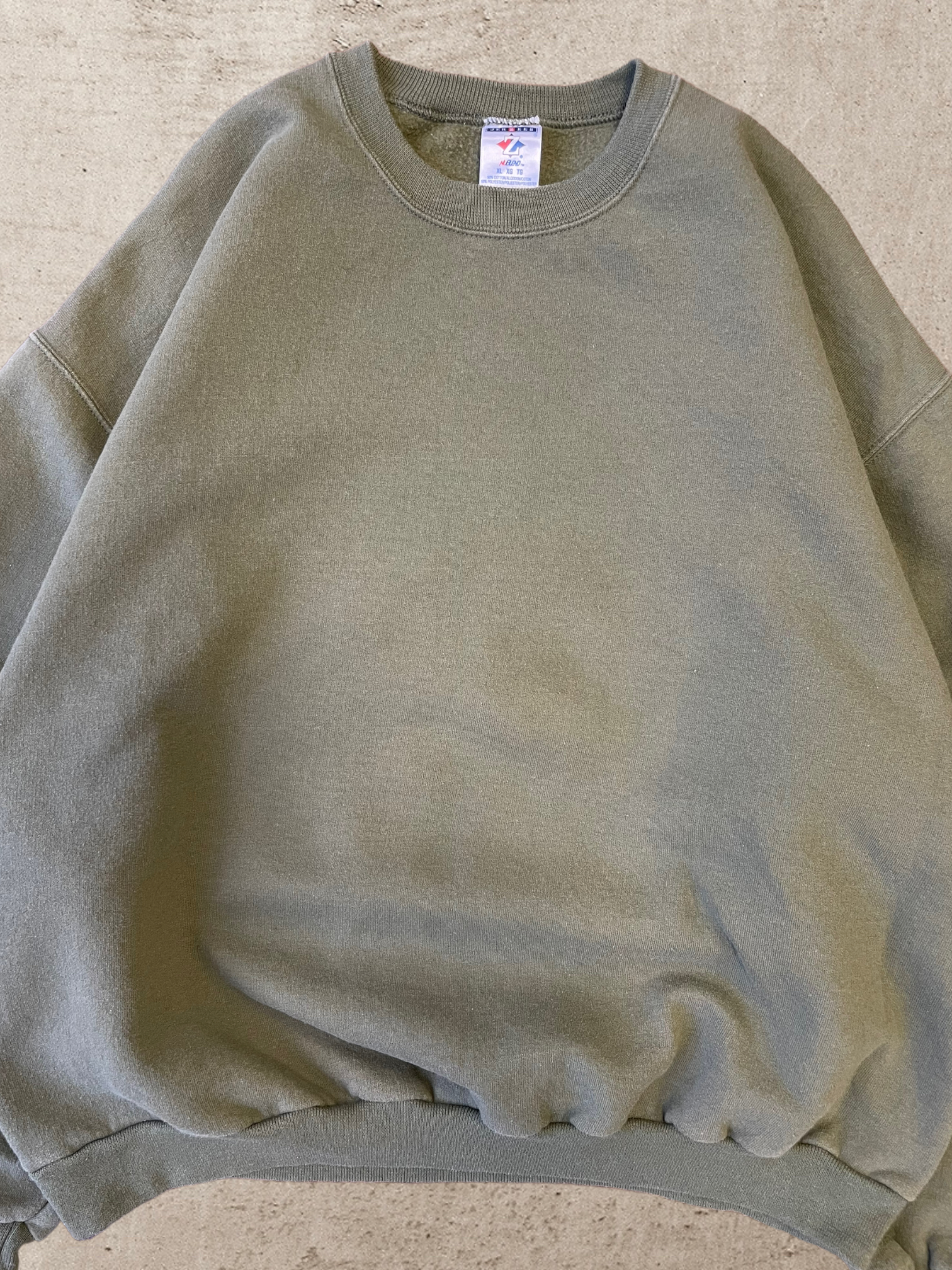 90s Forest Green Blank Crewneck - Large