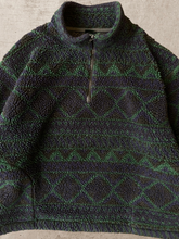 Load image into Gallery viewer, 90s Patterned 3/4 Zip up Fleece - X-Large
