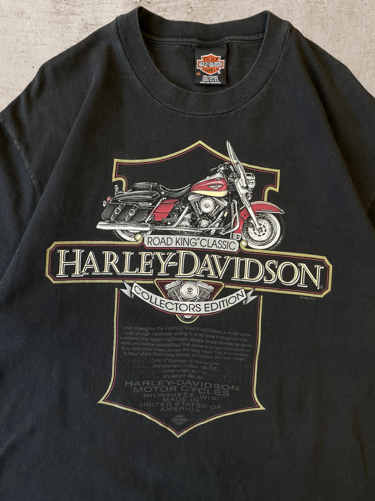1998 ハーレーダビッドソン T シャツ - XL