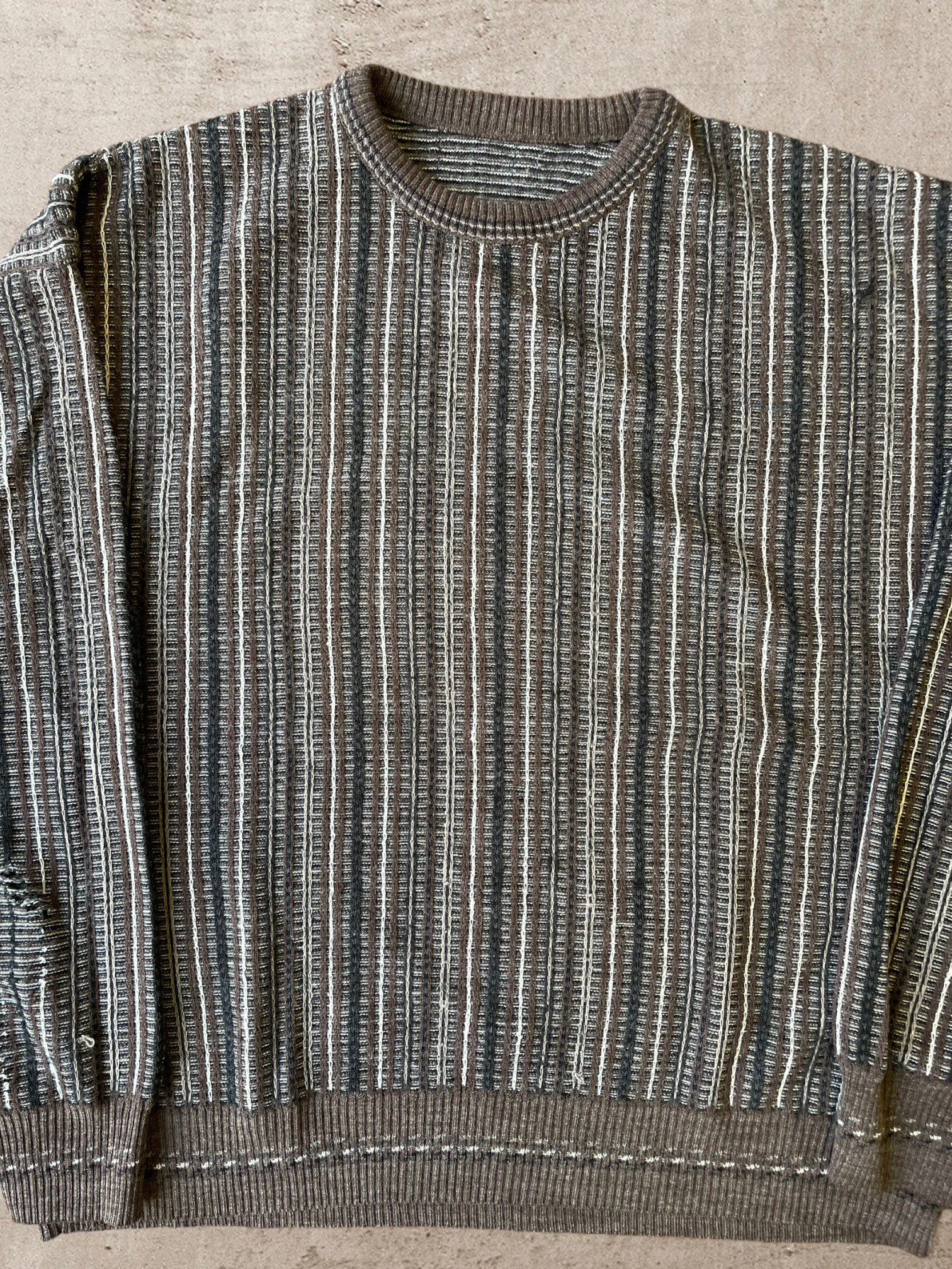 90s Stripped Knit Sweater - Large