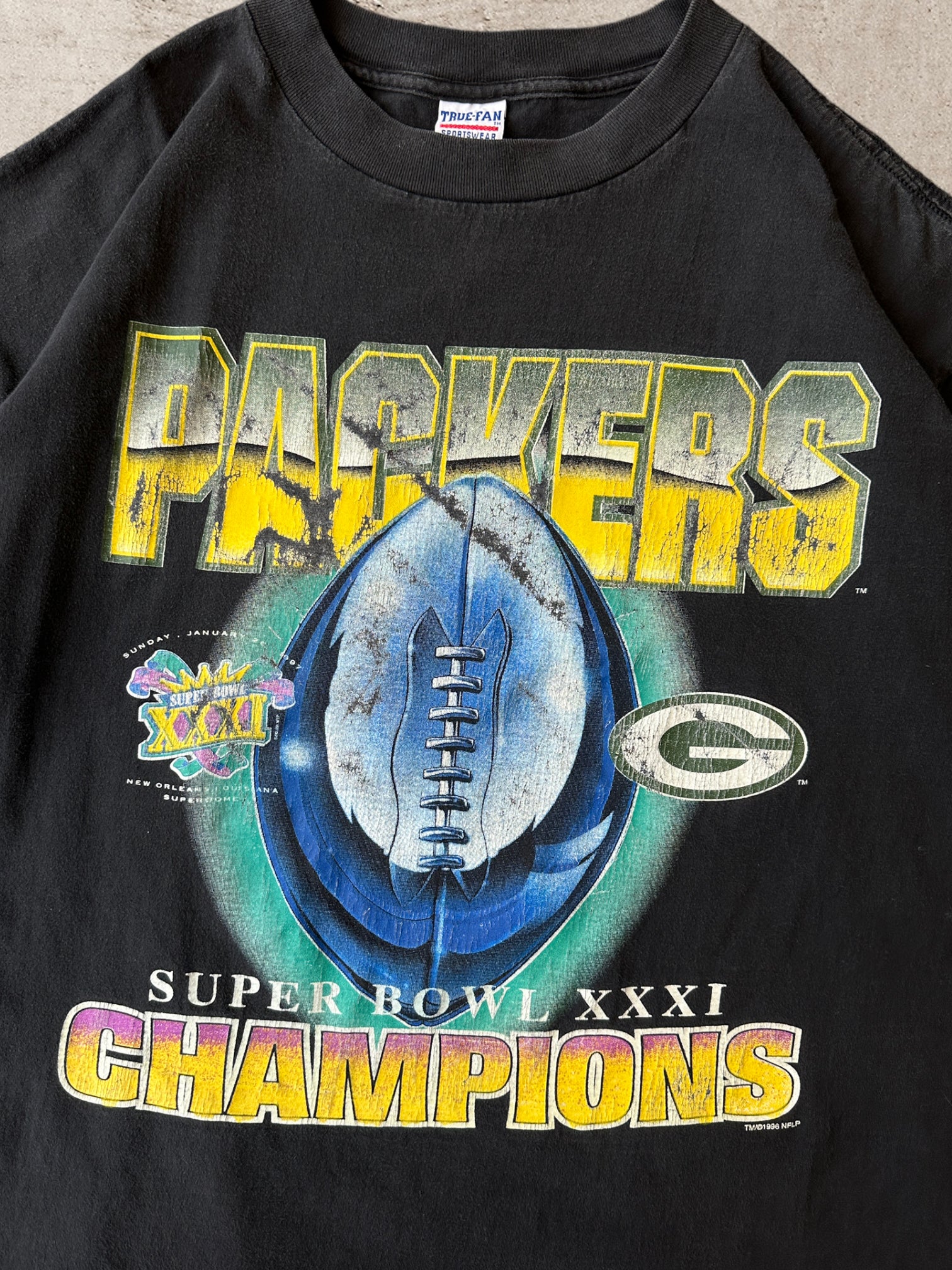 1997 Green Bay Packers Super Bowl Champs T-Shirt - XL