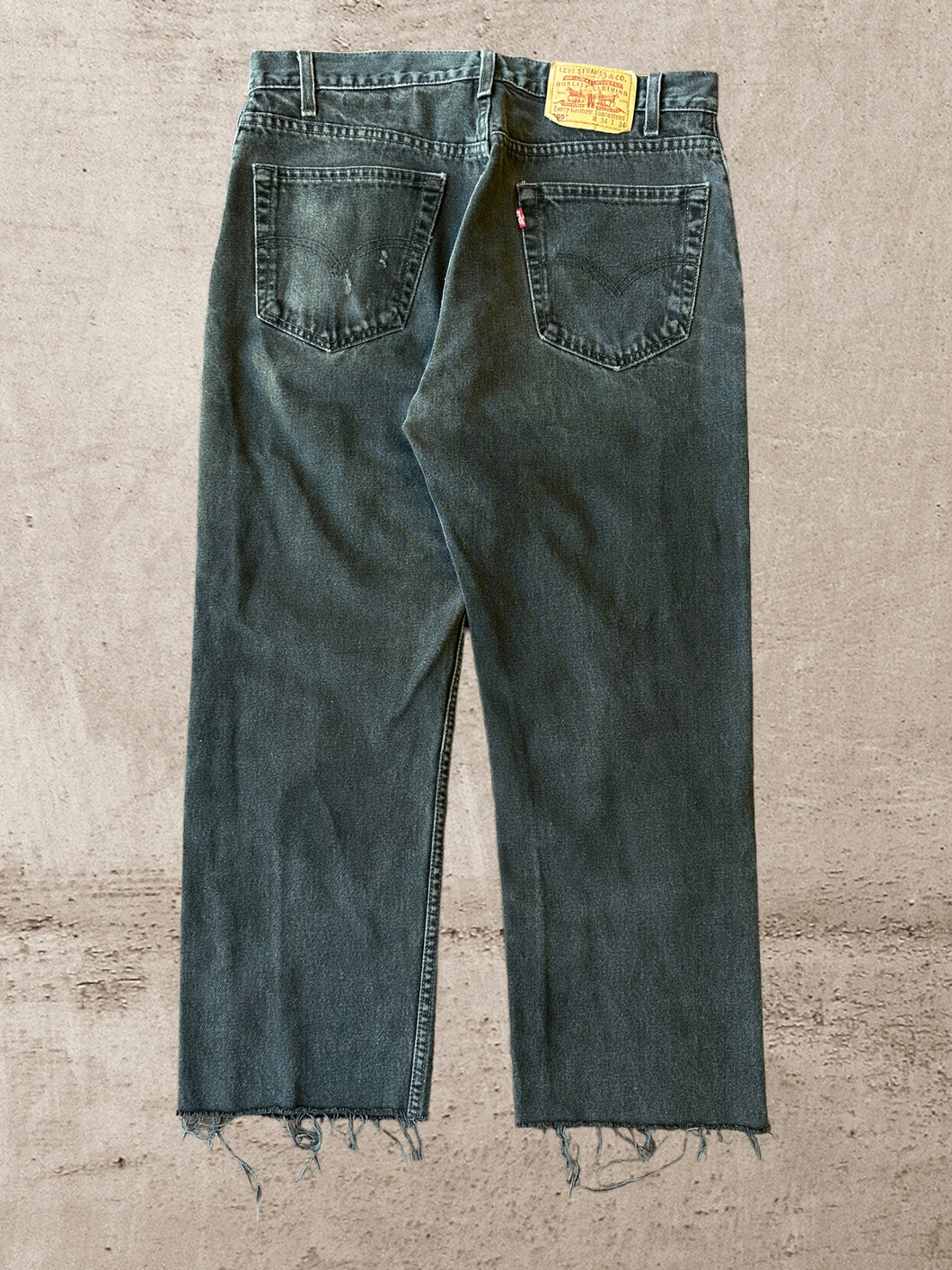 90s Levi 505 Black Cropped Jeans - 34x26
