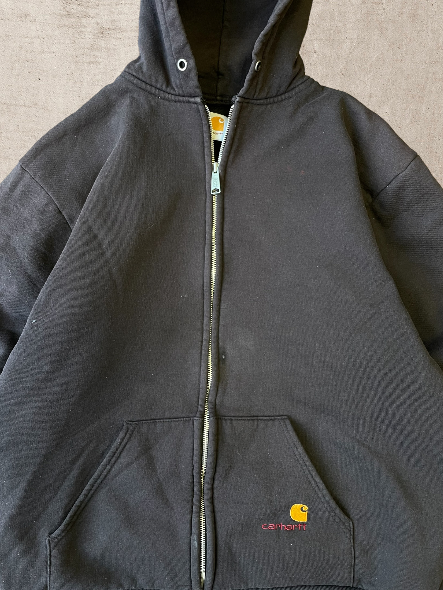 90s Carhartt Thermal Lined Zip up Sweatshirt - X-Large