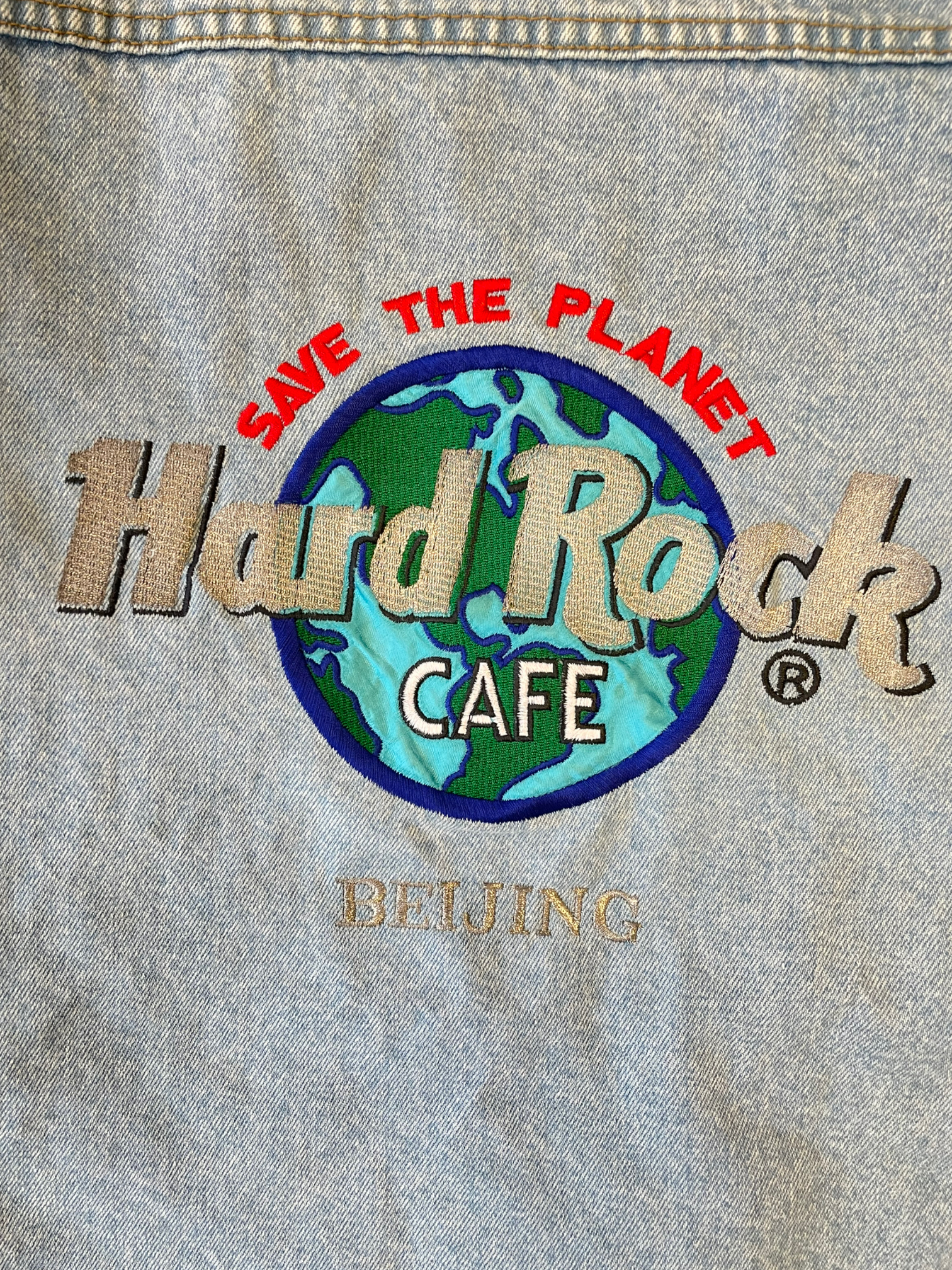 90s Hard Rock Cafe Beijing Denim Jacket - XL