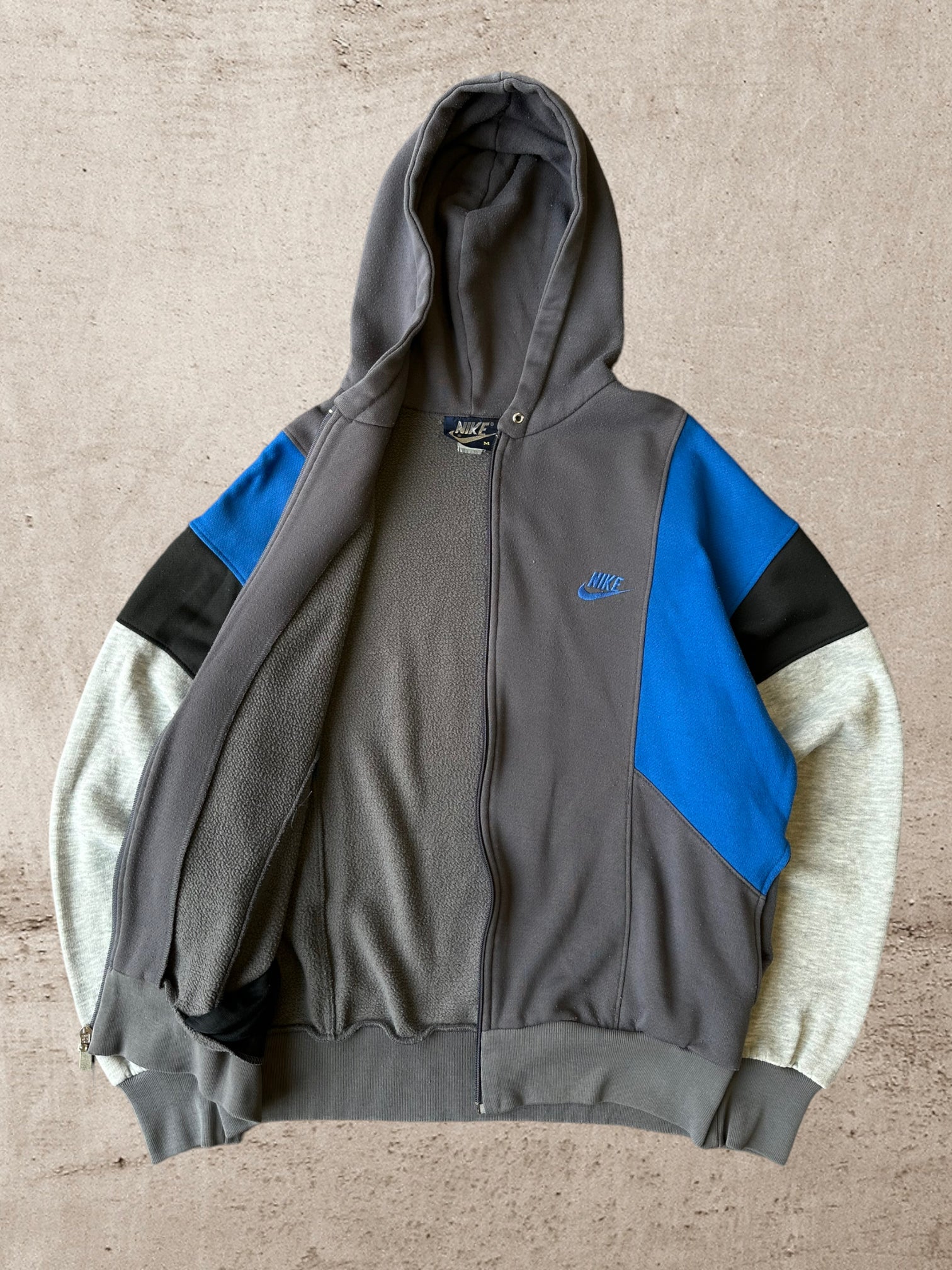 80s Nike Colorblock Zip Up Sweatshirt - Medium