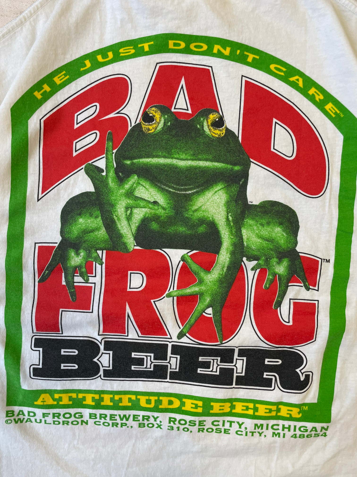 90s Bad Frog Beer T-Shirt - XL