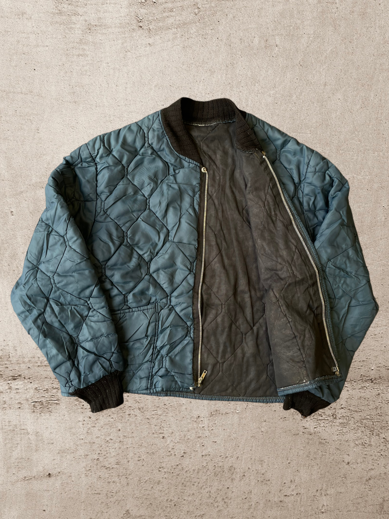90s Quilted Bomber Jacket - Medium