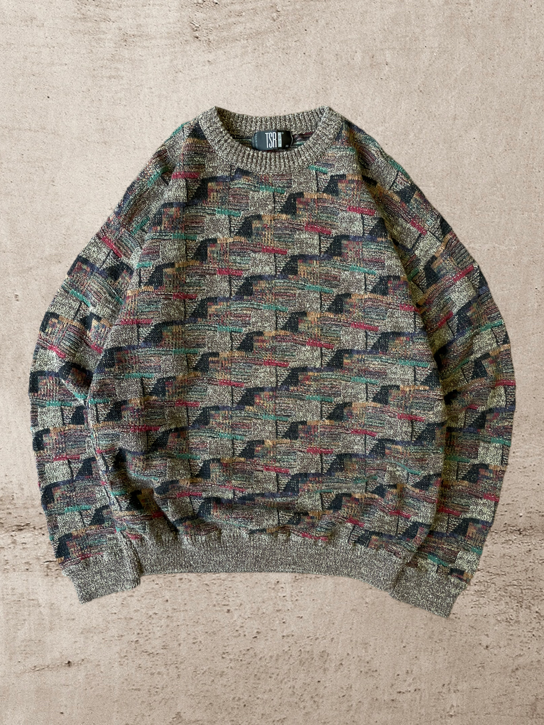 90s TSR Multicolor Knit Sweater - X-Large